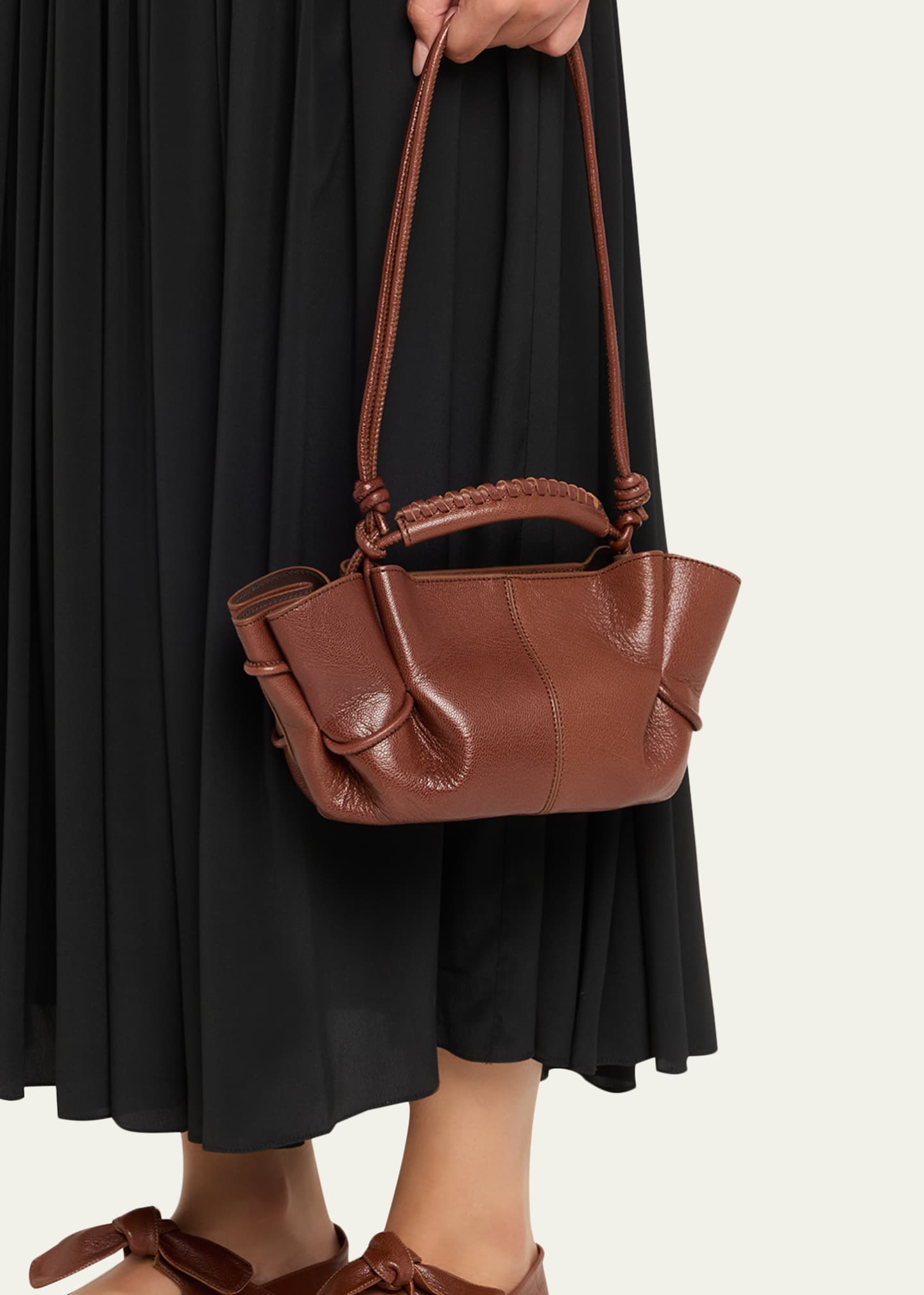 HEREU Arta Mini Pleated Leather Crossbody Bag - Bergdorf Goodman