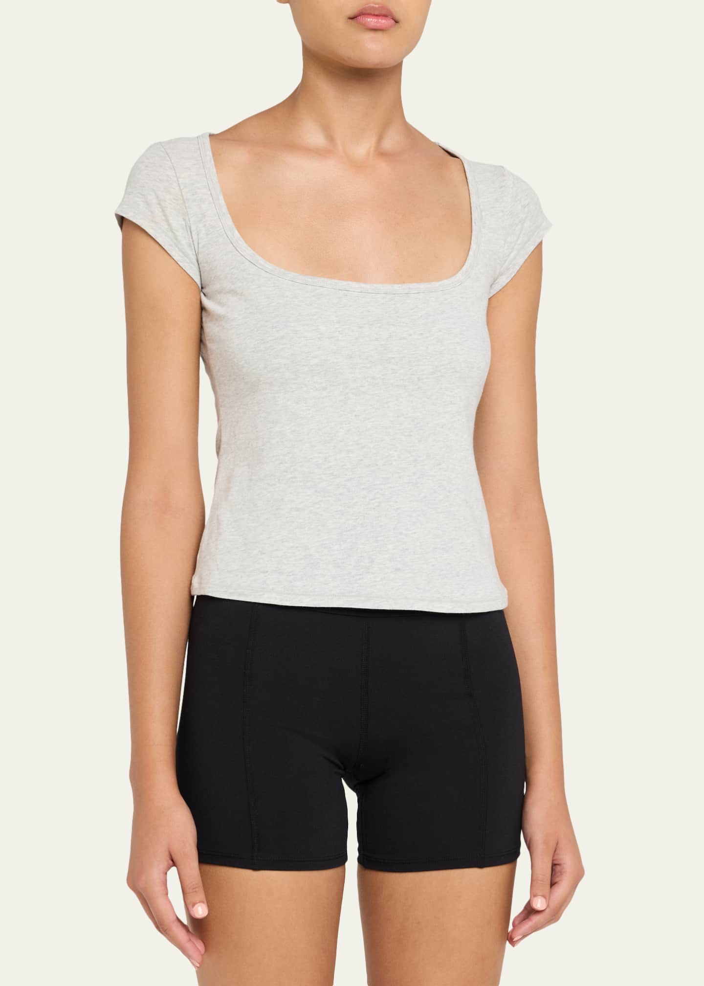 SKIMS Scoop-Neck Cotton Jersey Tee Image 4 of 5