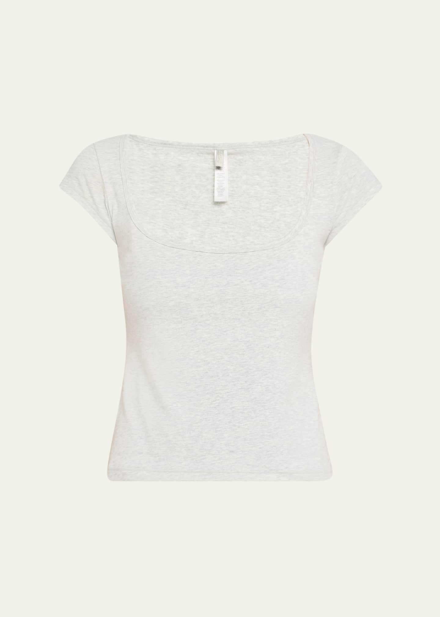 SKIMS Scoop-Neck Cotton Jersey Tee Image 1 of 5