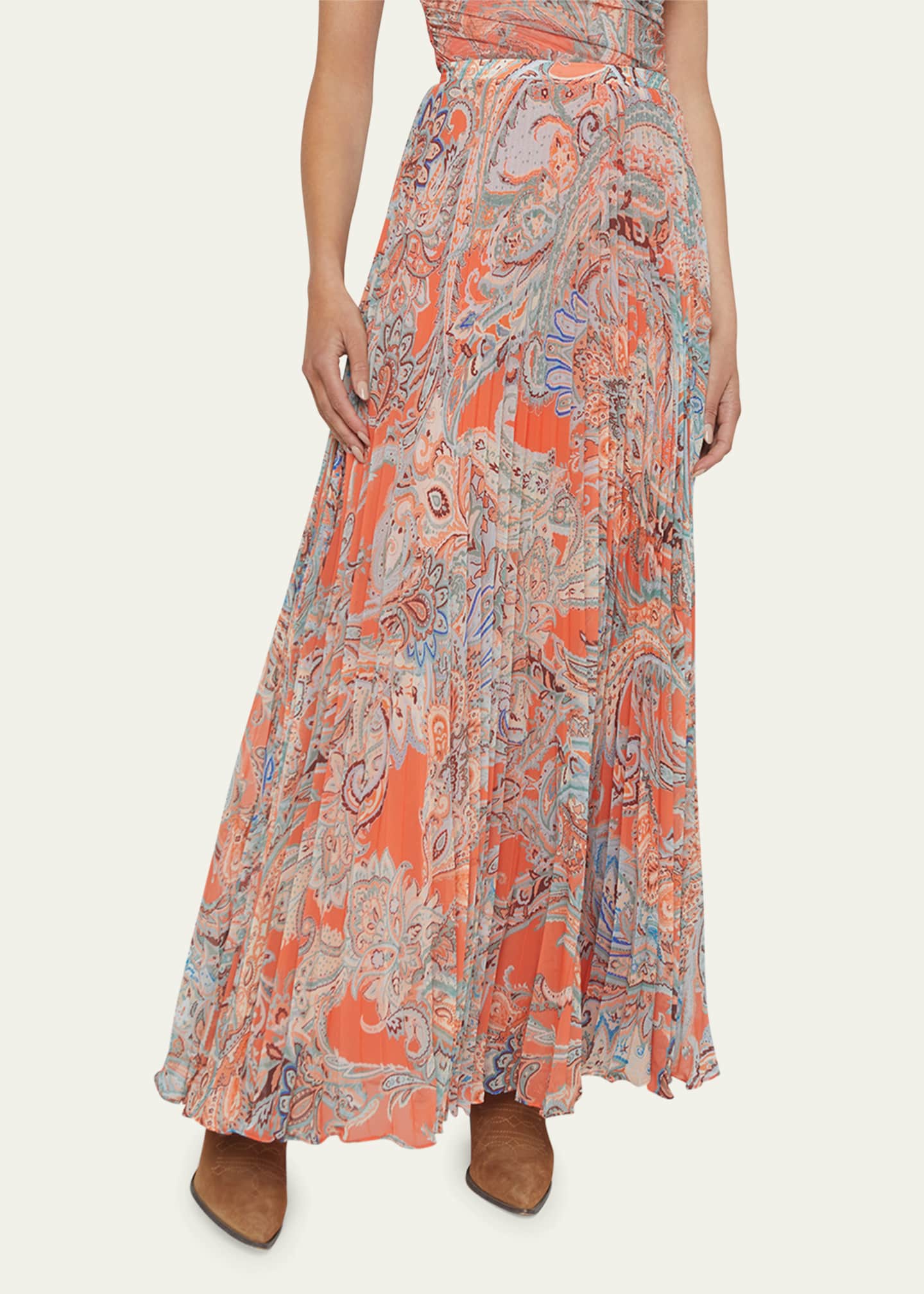 L'Agence Torin Pleated Maxi Skirt Image 4 of 4
