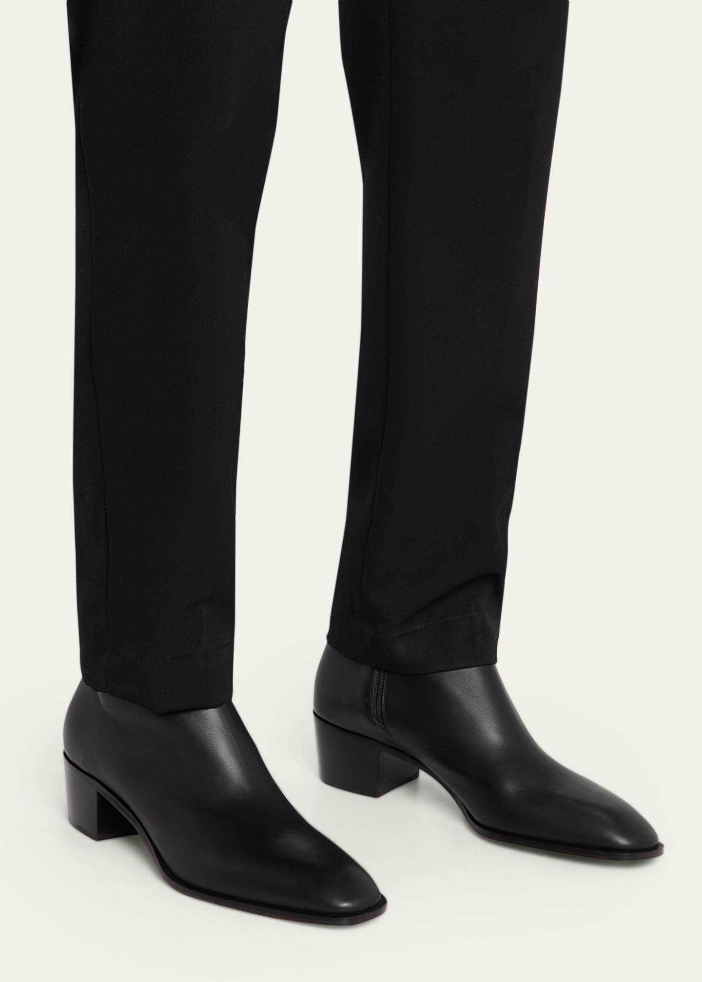 Christian Louboutin Men's Ziggissimo Forever Leather Ankle Boots