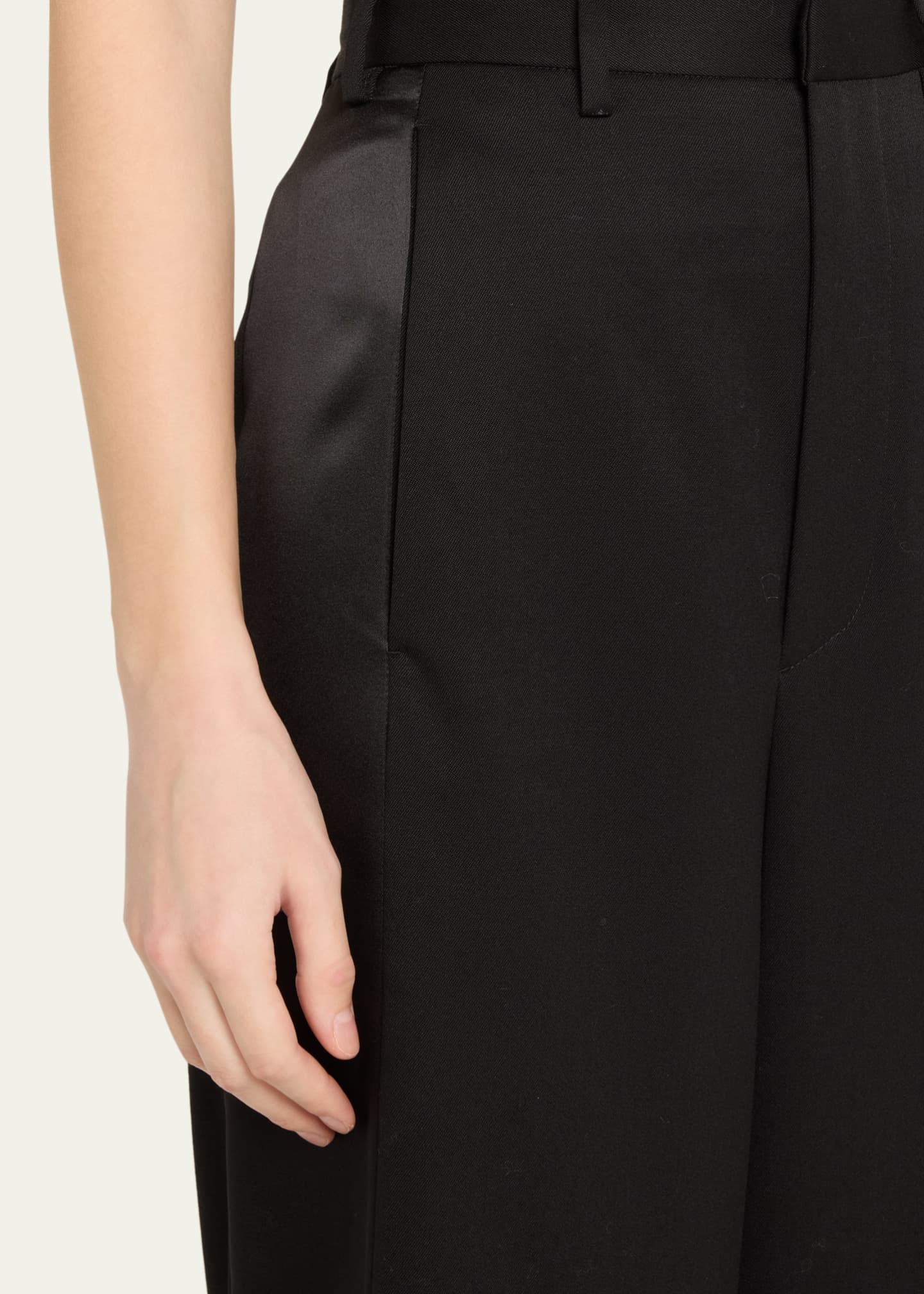 MM6 Maison Margiela Wide-Leg Satin Panel Pants - Bergdorf
