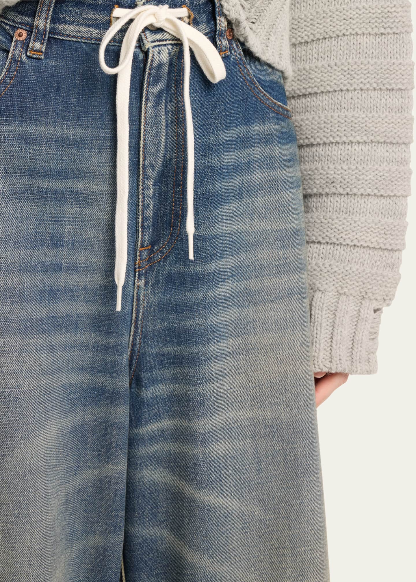 【国内送関税込】MM6 Maison Margiela ☆ Drawstring ジーンズ MM6 Maison Margiela drawstring-waistband wide-leg Jeans