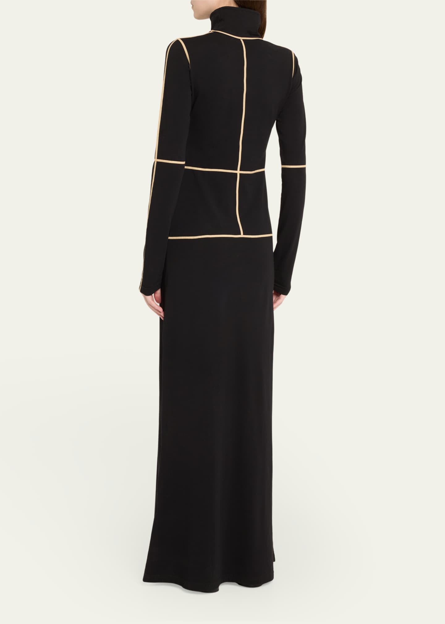 MM6 Maison Margiela Contrast Seam Turtleneck Maxi Dress Image 3 of 5
