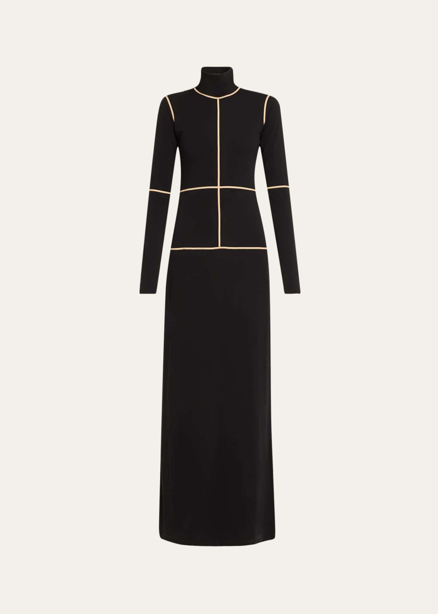 MM6 Maison Margiela Contrast Seam Turtleneck Maxi Dress Image 1 of 5