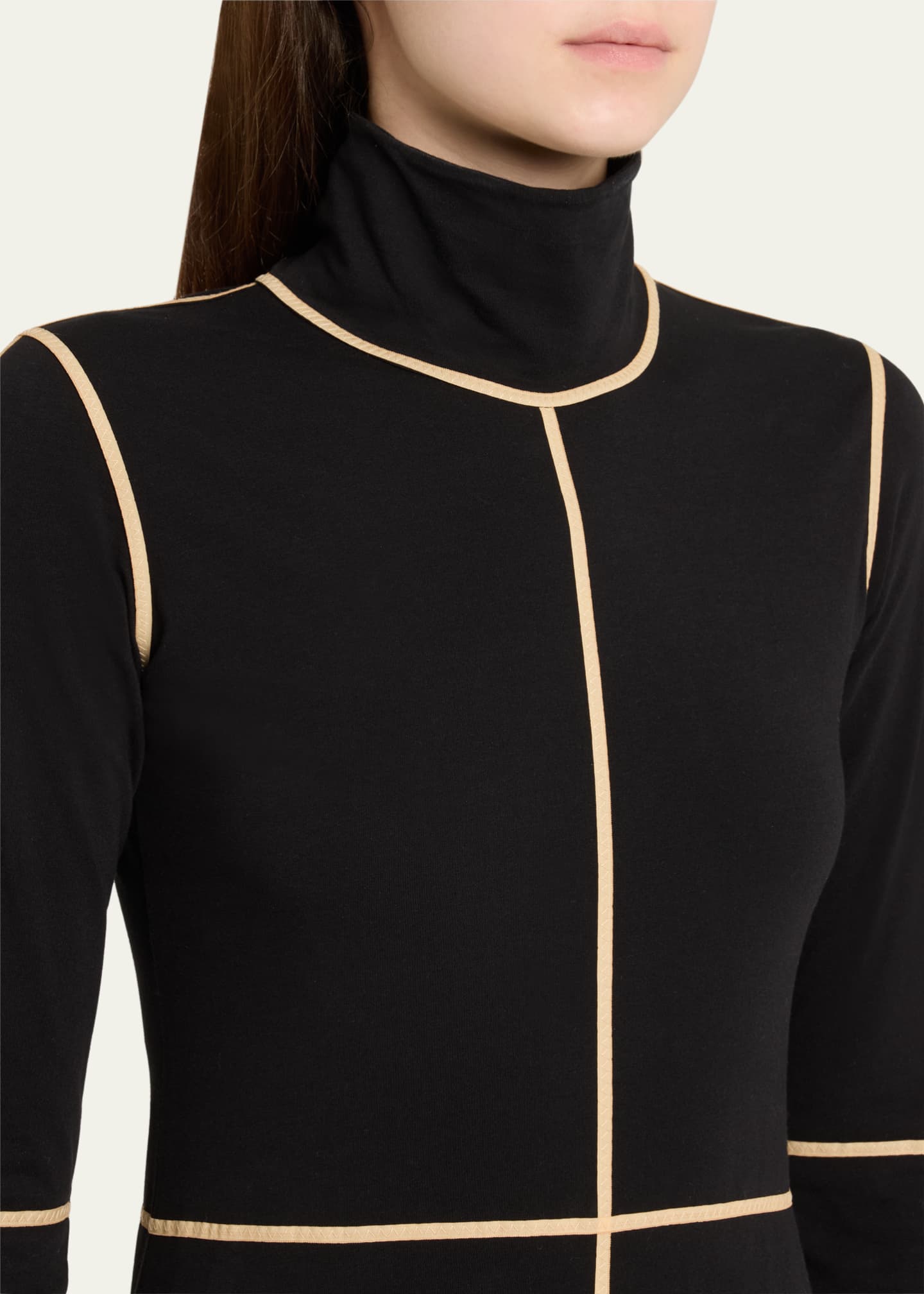 MM6 Maison Margiela Contrast Seam Turtleneck Maxi Dress Image 5 of 5