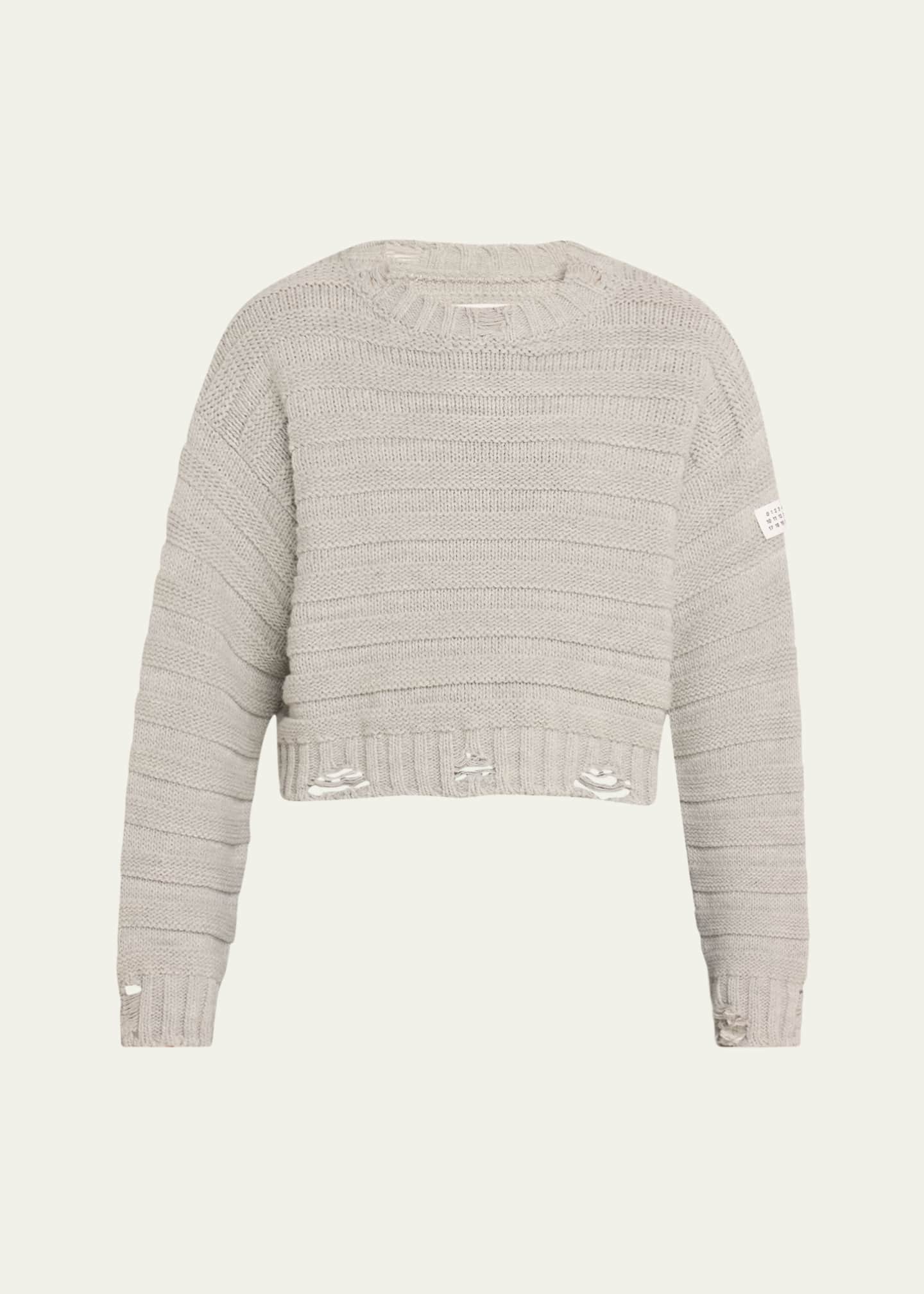 MM6 Maison Margiela Distressed Crewneck Sweater Image 1 of 5