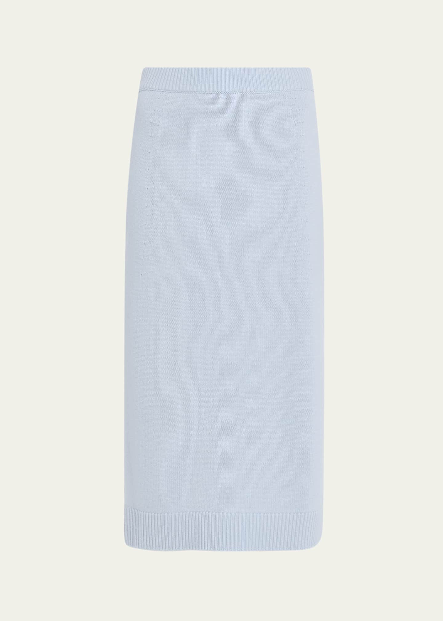 Carolina Herrera Wool-Cashmere Knit Midi Pencil Skirt Image 1 of 5