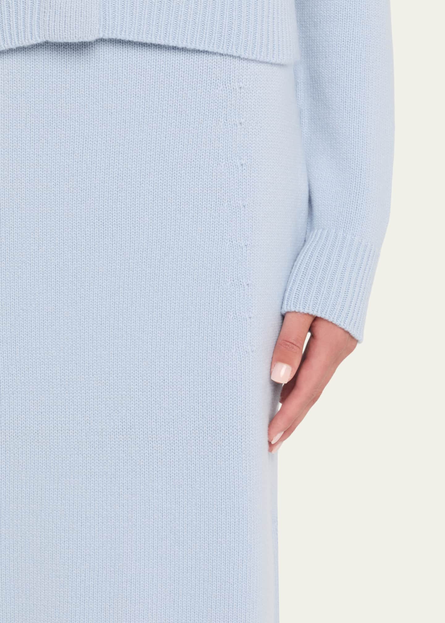 Carolina Herrera Wool-Cashmere Knit Midi Pencil Skirt Image 5 of 5