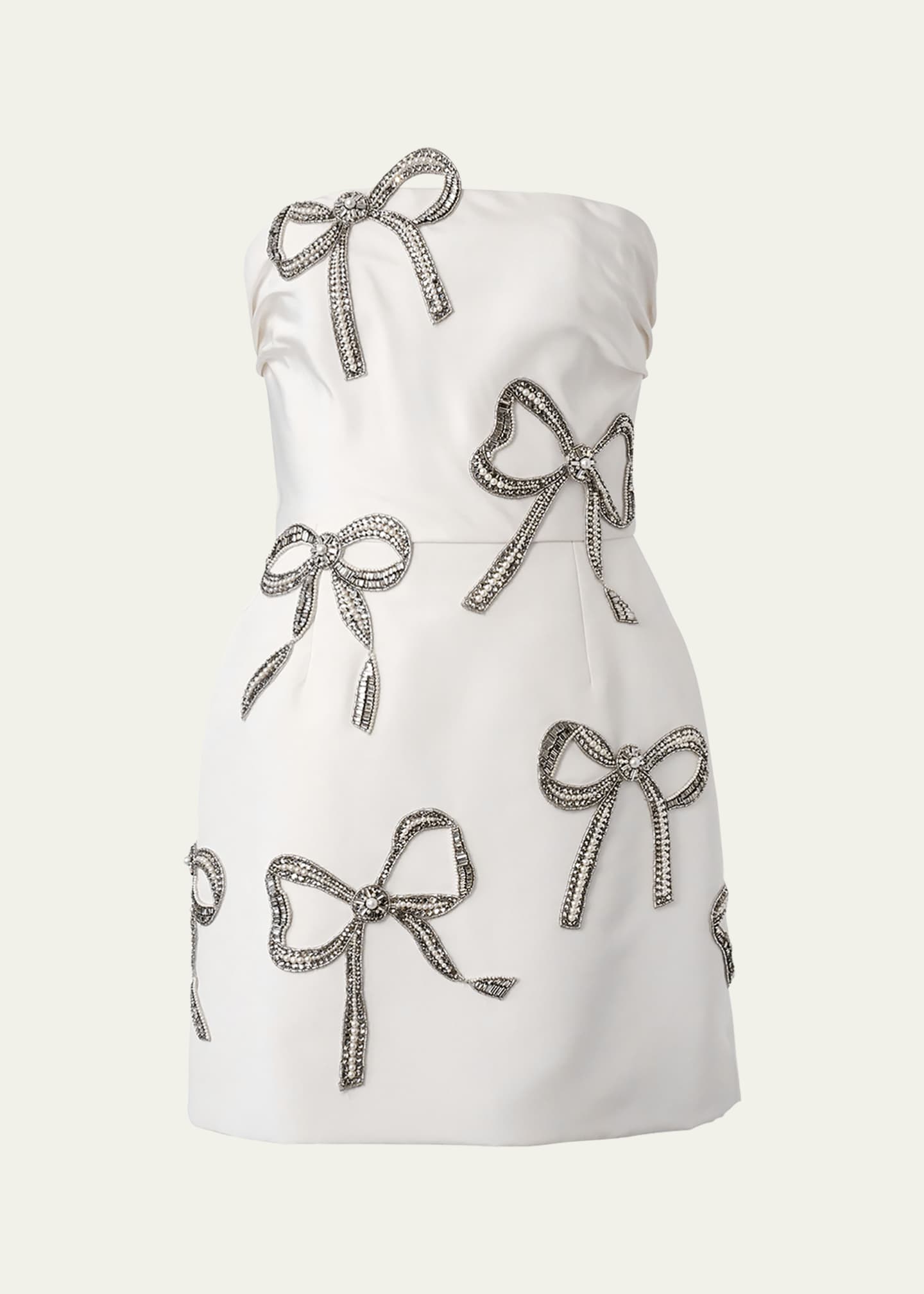 Carolina Herrera Crystal Bow Strapless Mini Dress Image 1 of 3
