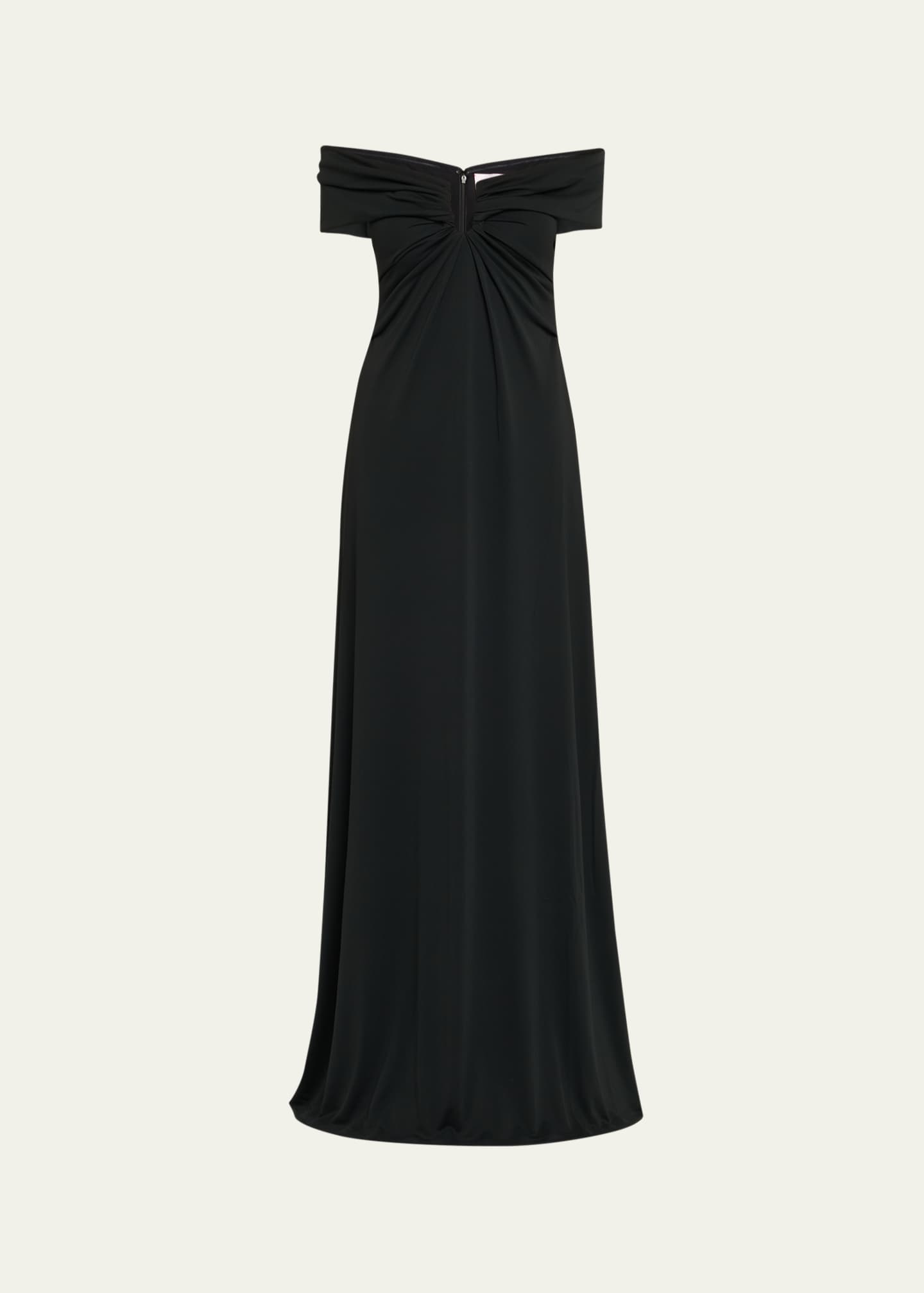 Carolina Herrera Off-The-Shoulder Ruched Gown Image 1 of 5