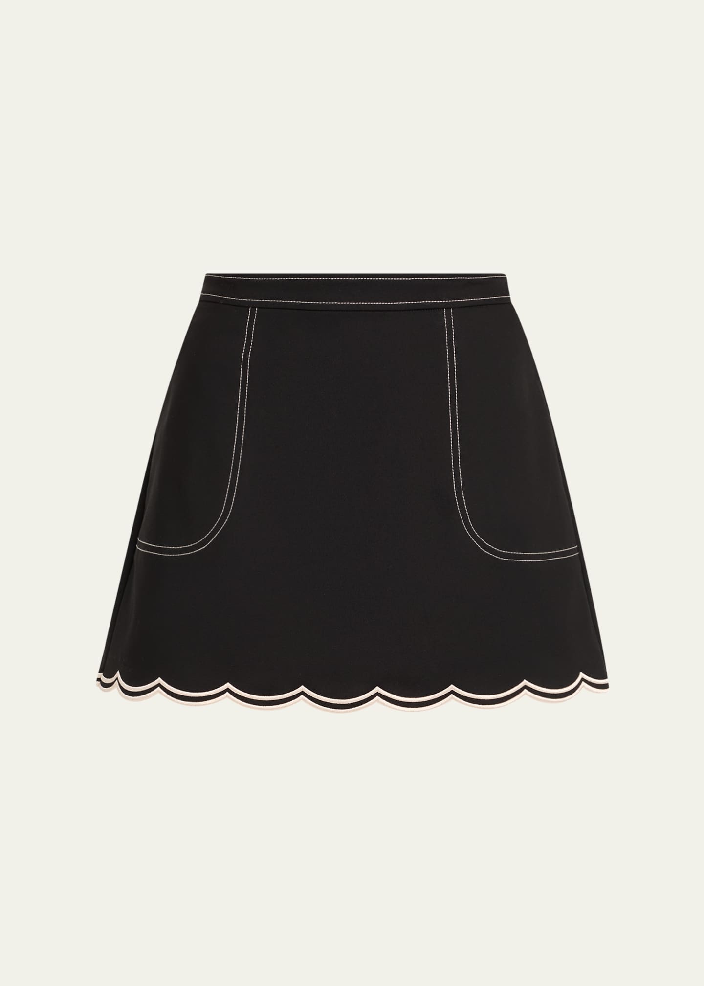 Ramy Brook Cheryl Scallop-Hem Mini Skirt Image 1 of 5