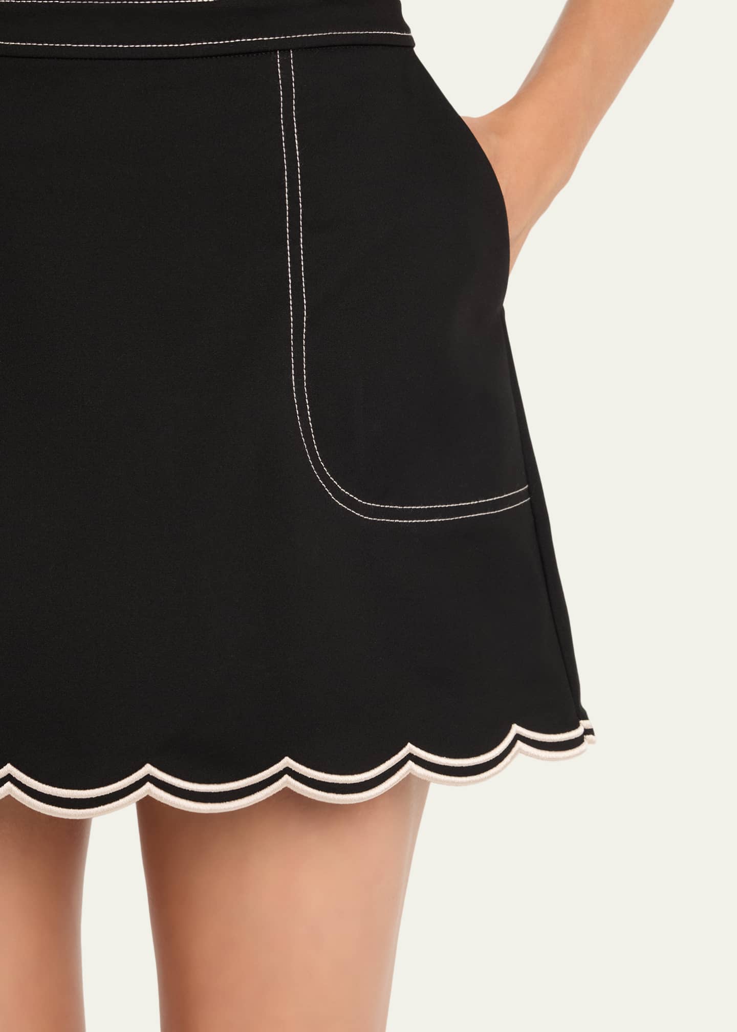 Ramy Brook Cheryl Scallop-Hem Mini Skirt Image 5 of 5