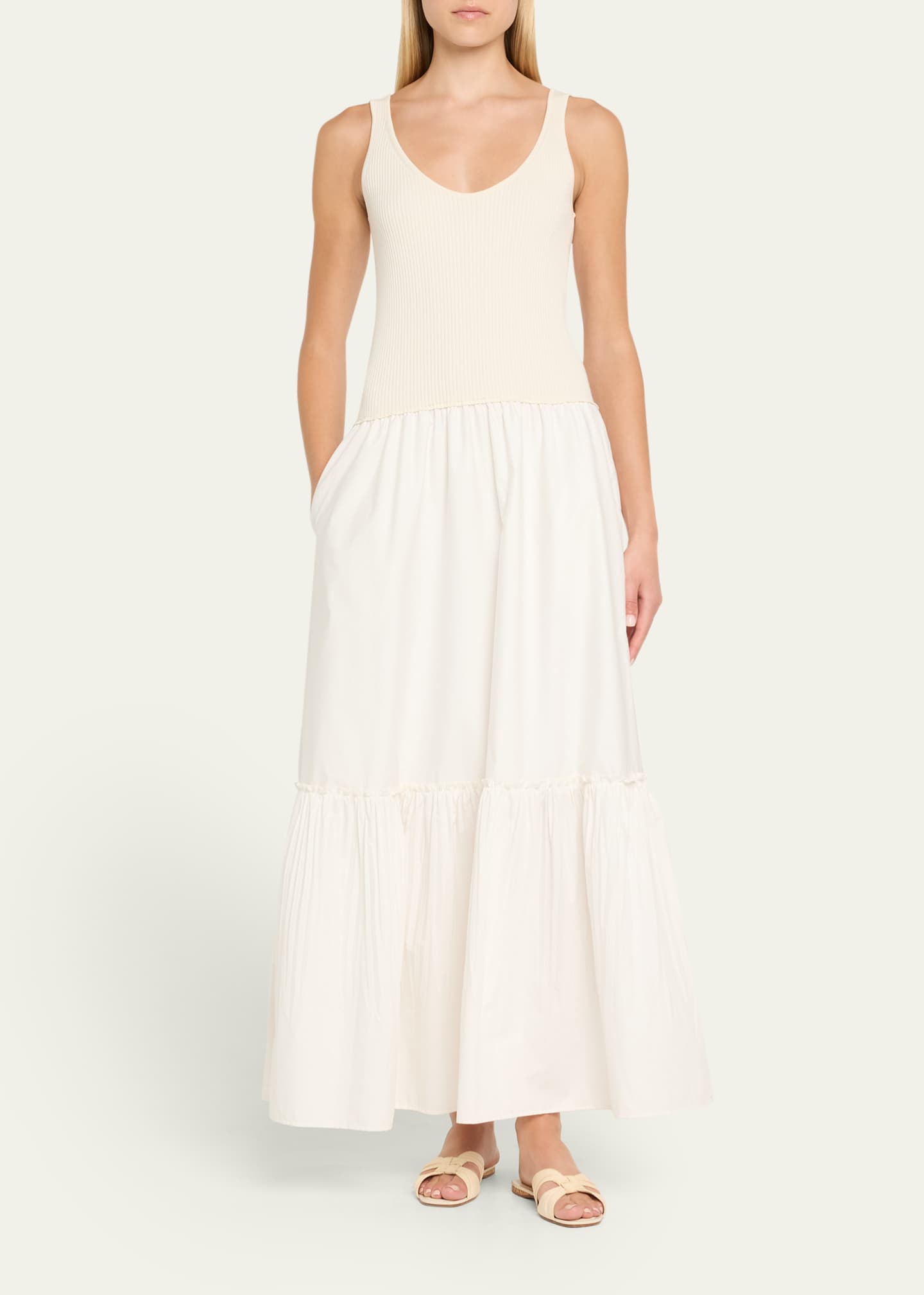 Ramy Brook Dawson Mixed-Media Maxi Dress Image 2 of 5