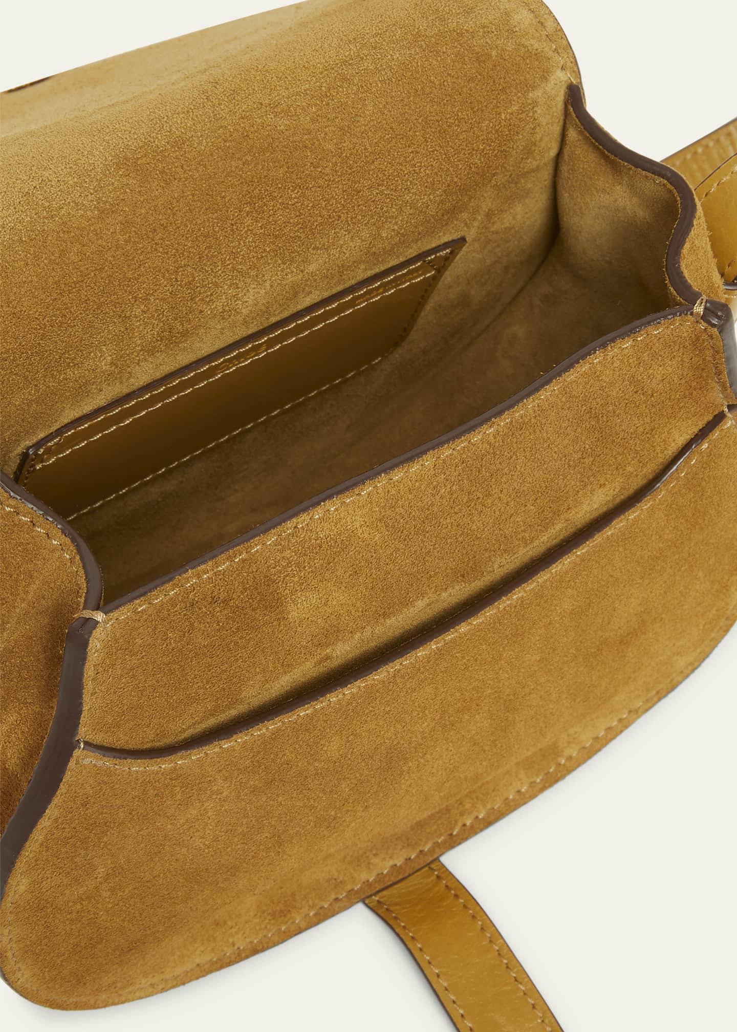 Chloe Marcie Flap Saddle Crossbody Bag in Suede Image 4 of 6