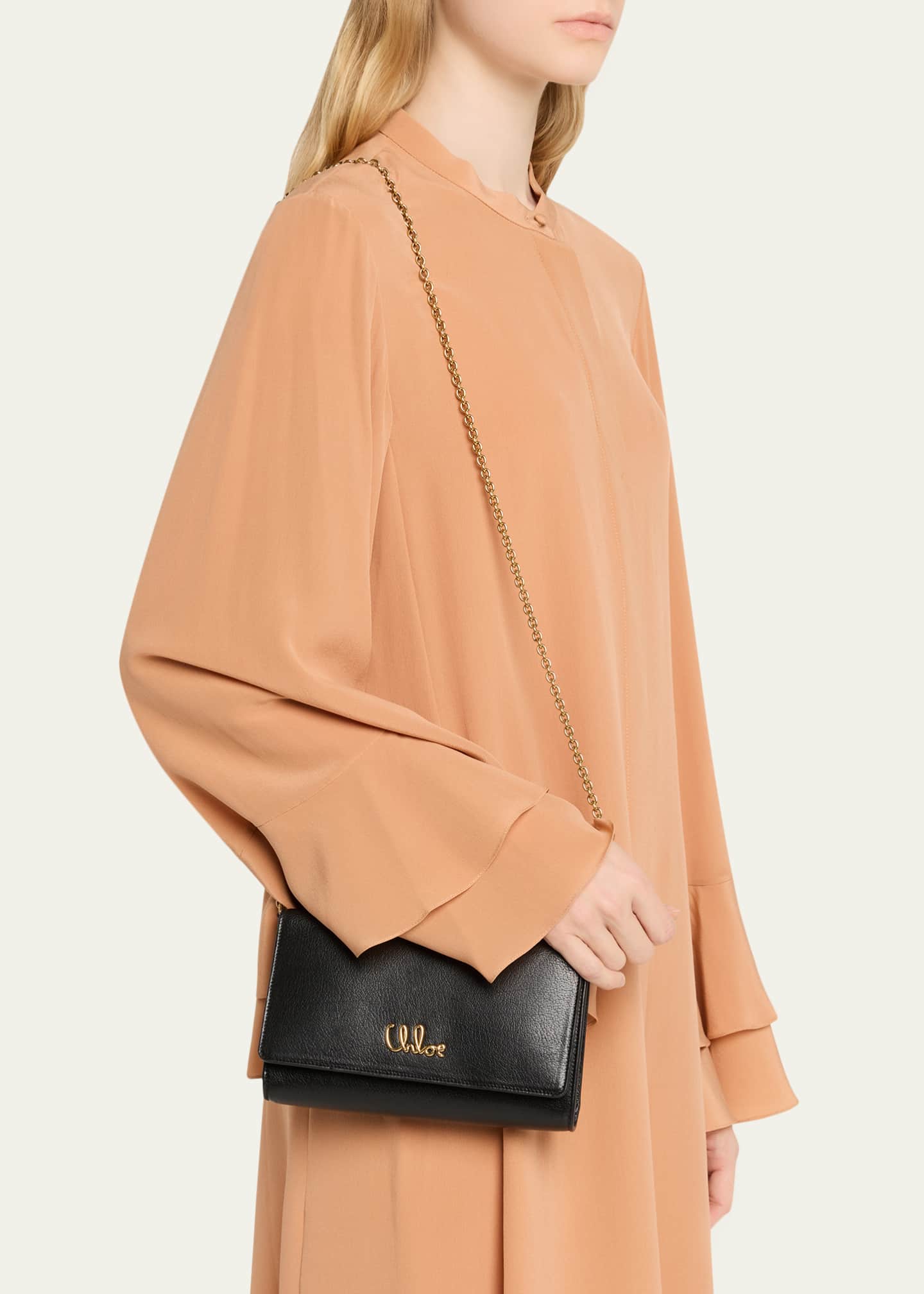 Chloe Crossbody Bag in Grained Leather Image 2 of 6