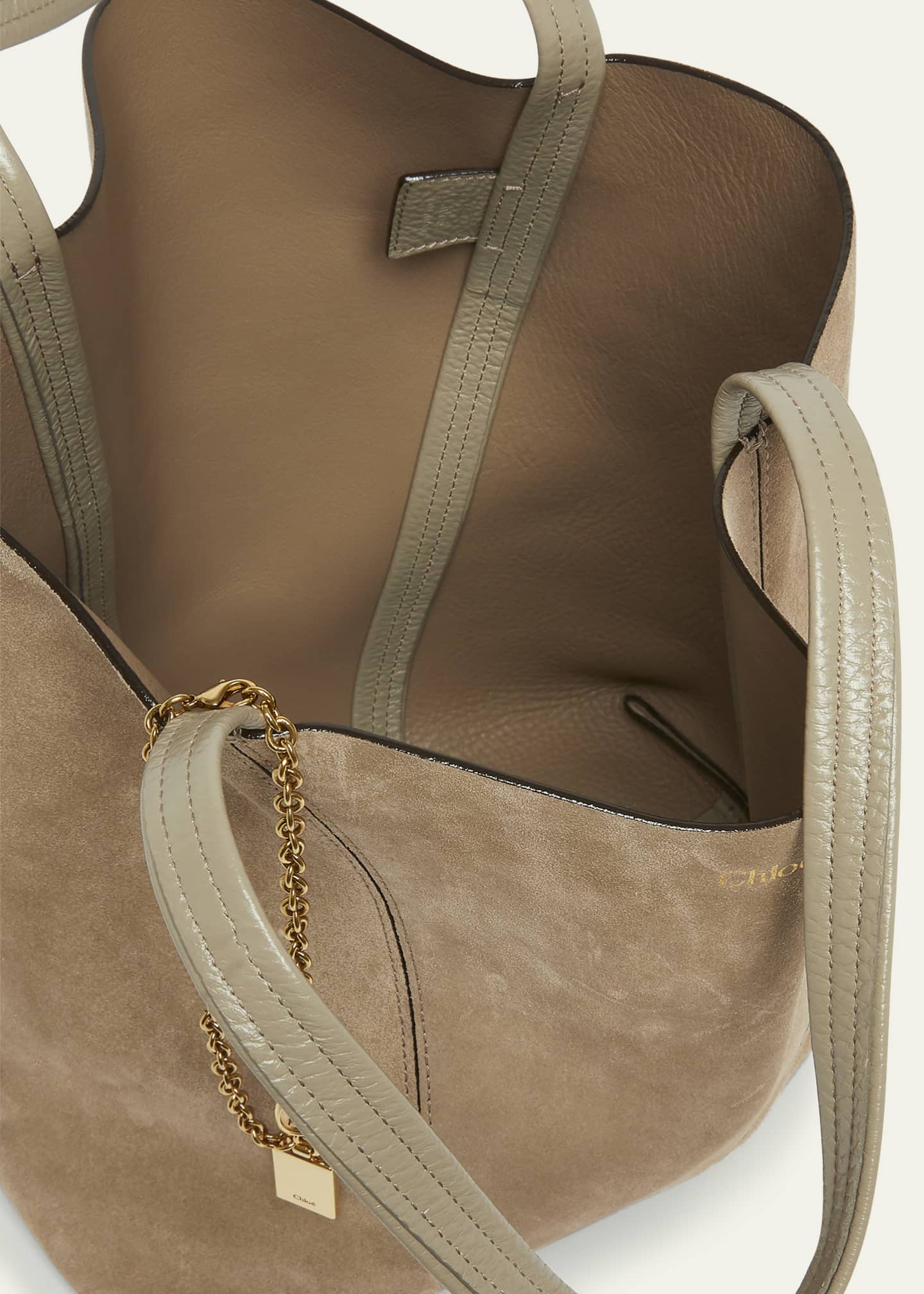 Chloe Spin Medium Tote Bag in Suede Image 4 of 6
