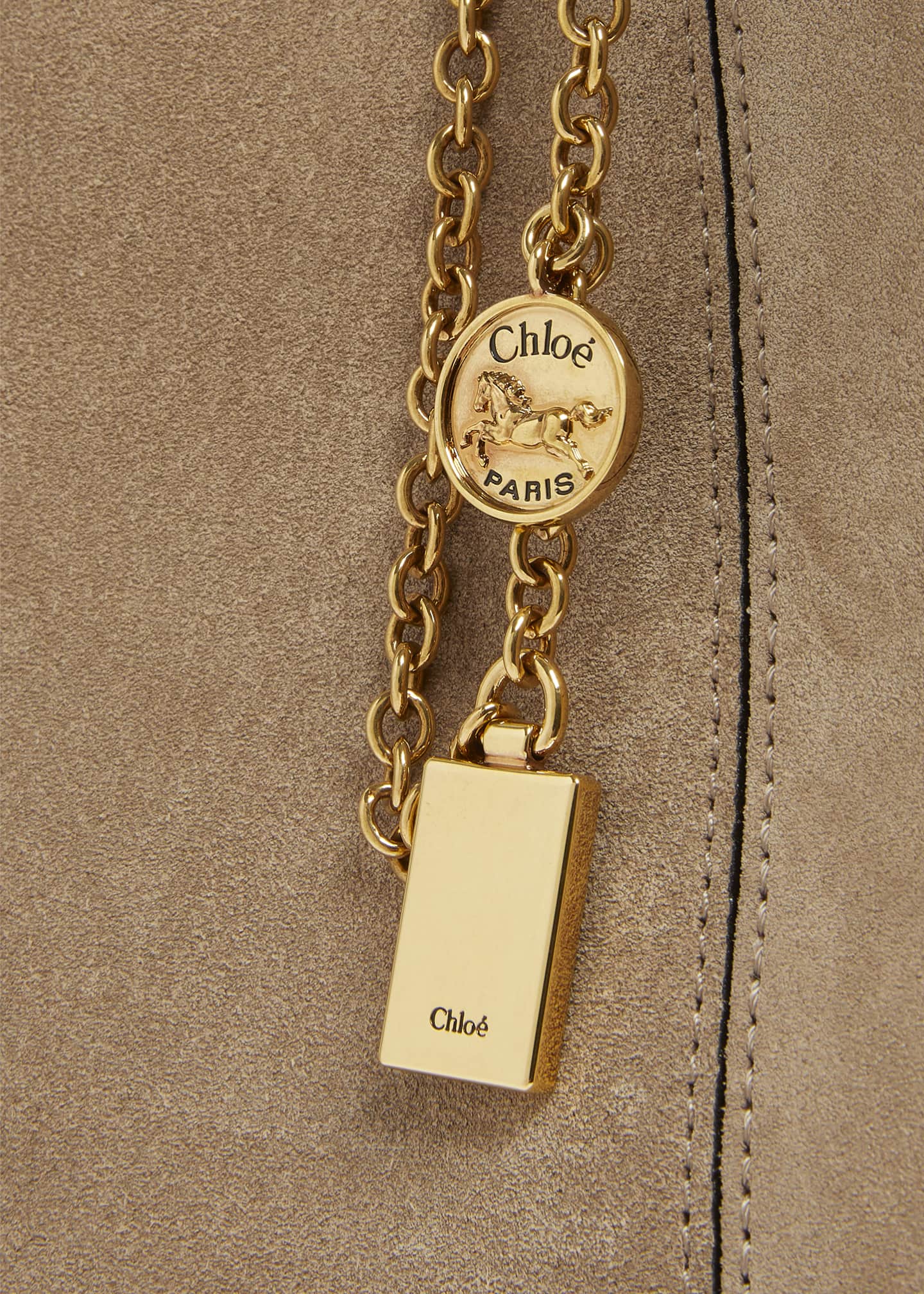 Chloe Spin Medium Tote Bag in Suede Image 6 of 6