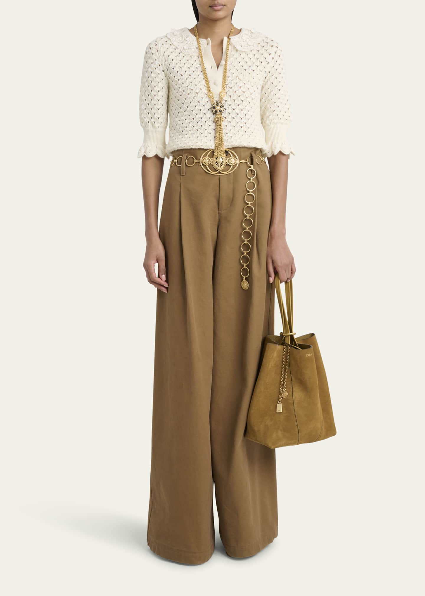 Chloe Spin Medium Tote Bag in Suede Image 5 of 6