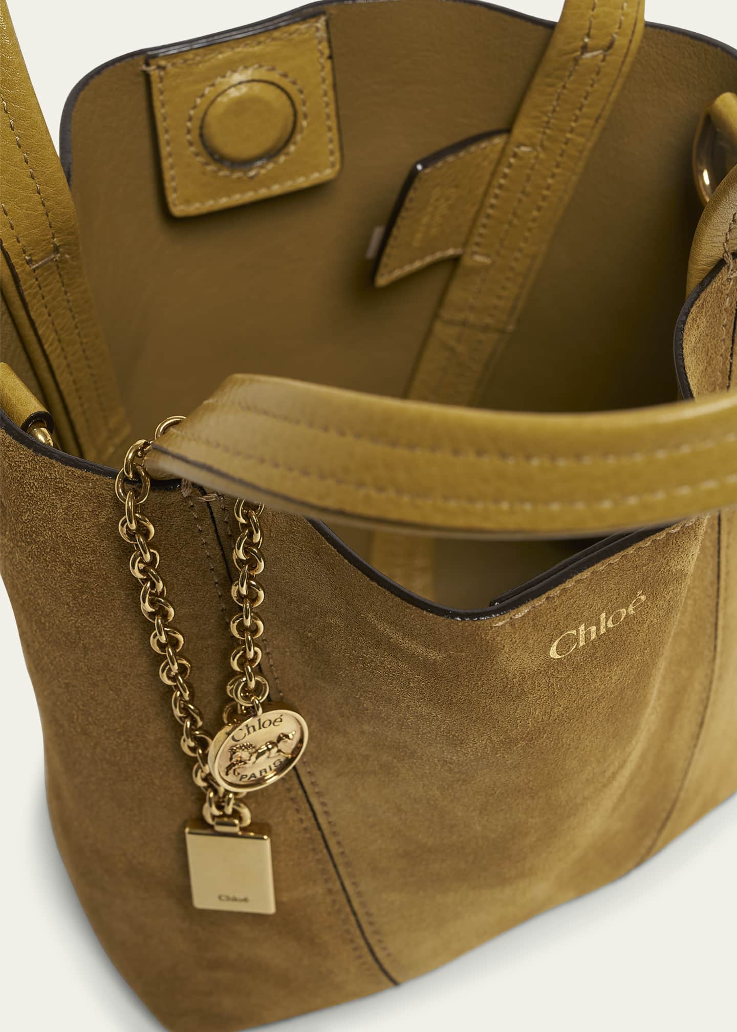 Chloe Spin Mini Tote Bag in Calfskin Suede Image 4 of 6