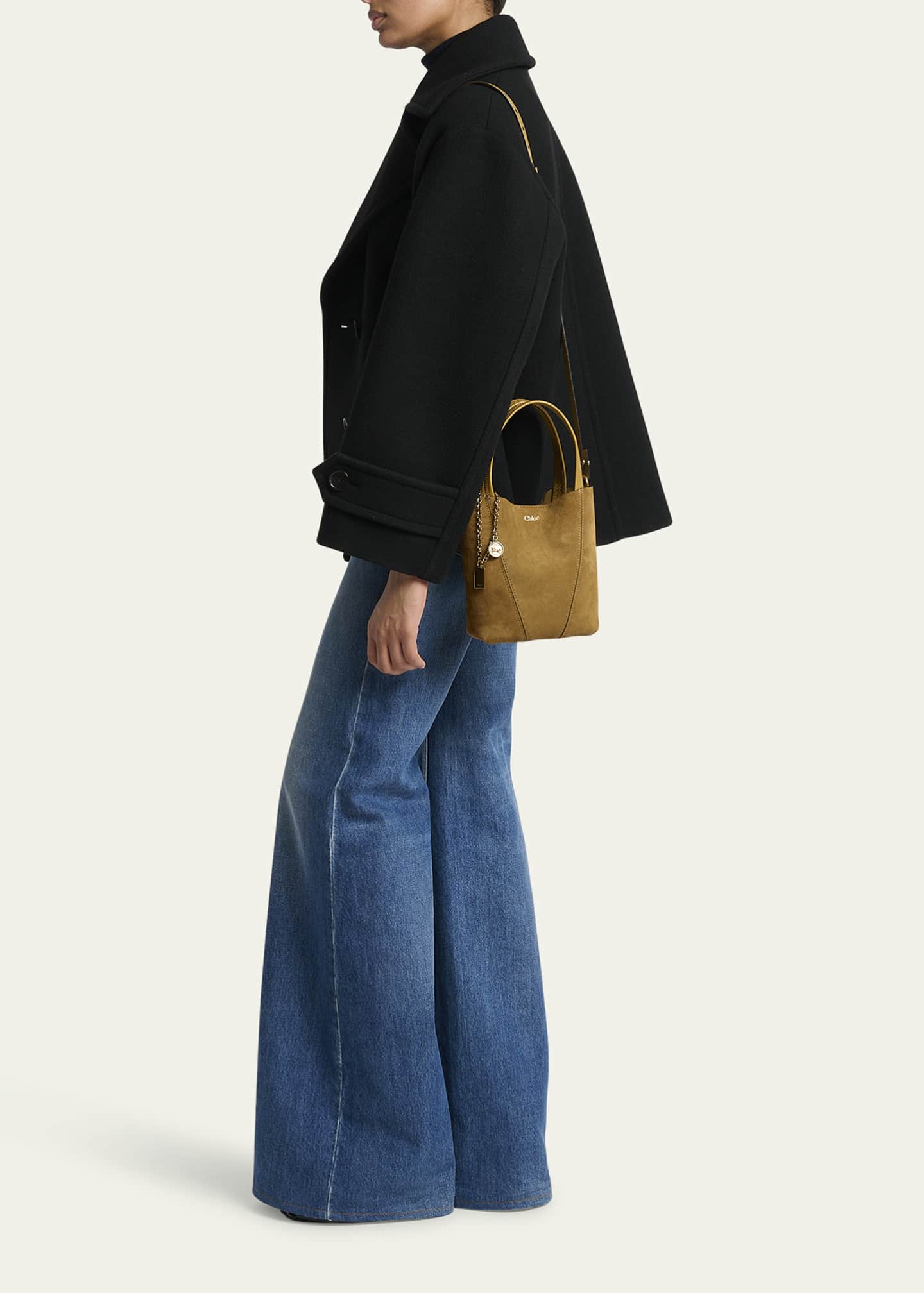 Chloe Spin Mini Tote Bag in Calfskin Suede Image 5 of 6