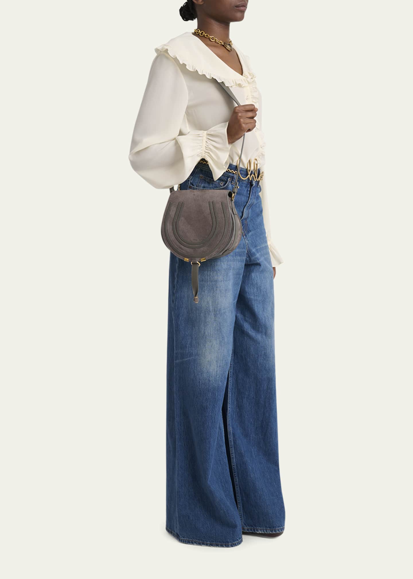 Chloe Marcie Crossbody Bag in Calfskin Suede - Bergdorf Goodman