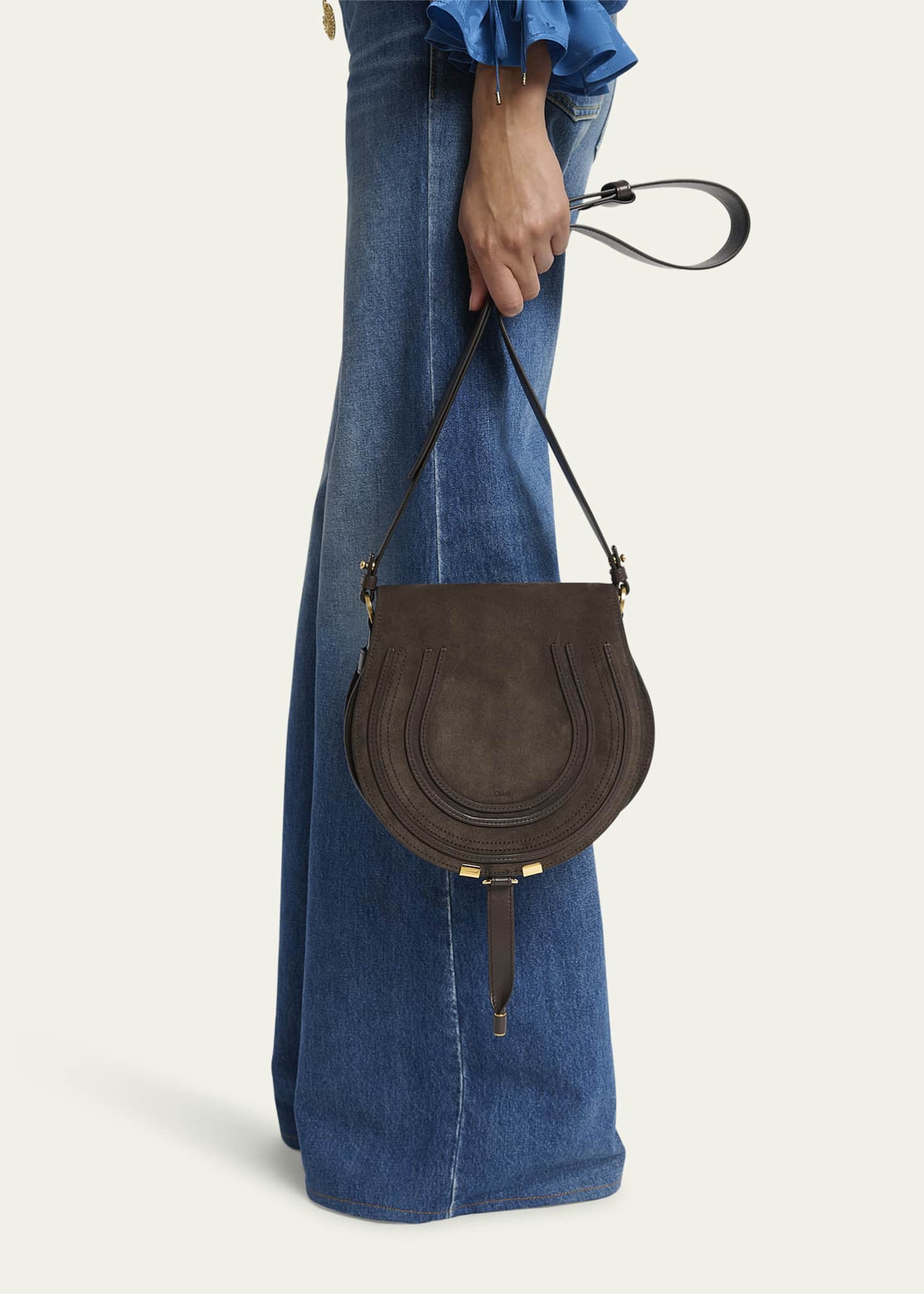 Chloe Marcie Crossbody Bag in Calfskin Suede Image 2 of 6