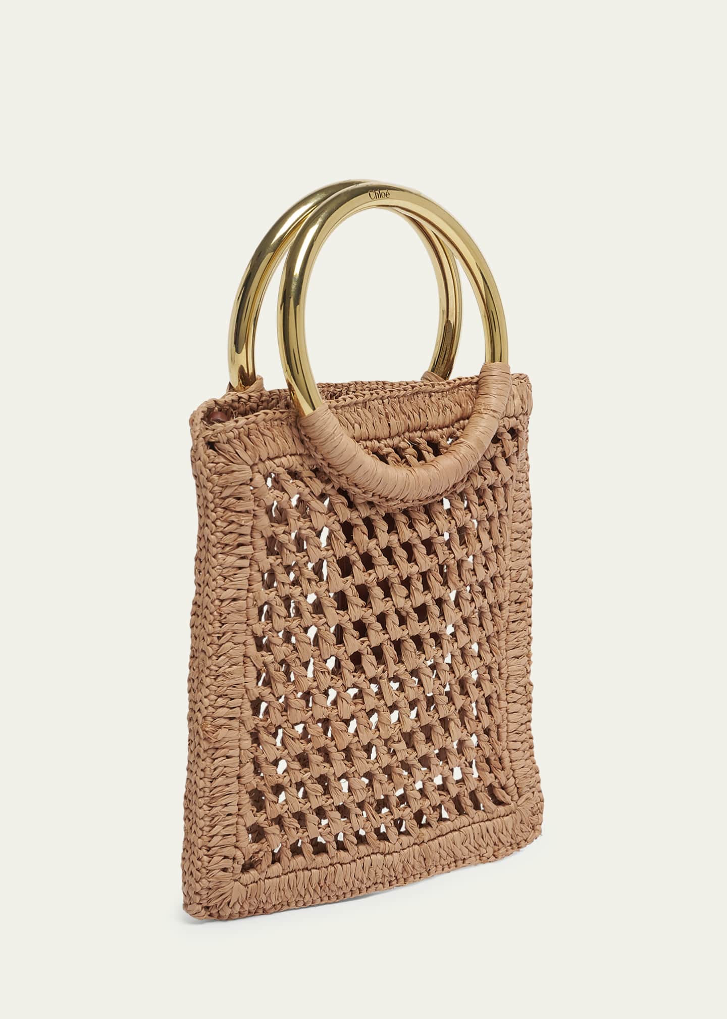 Chloe Summer Banana Tote Bag in Crochet Paper and Leather Image 3 of 6