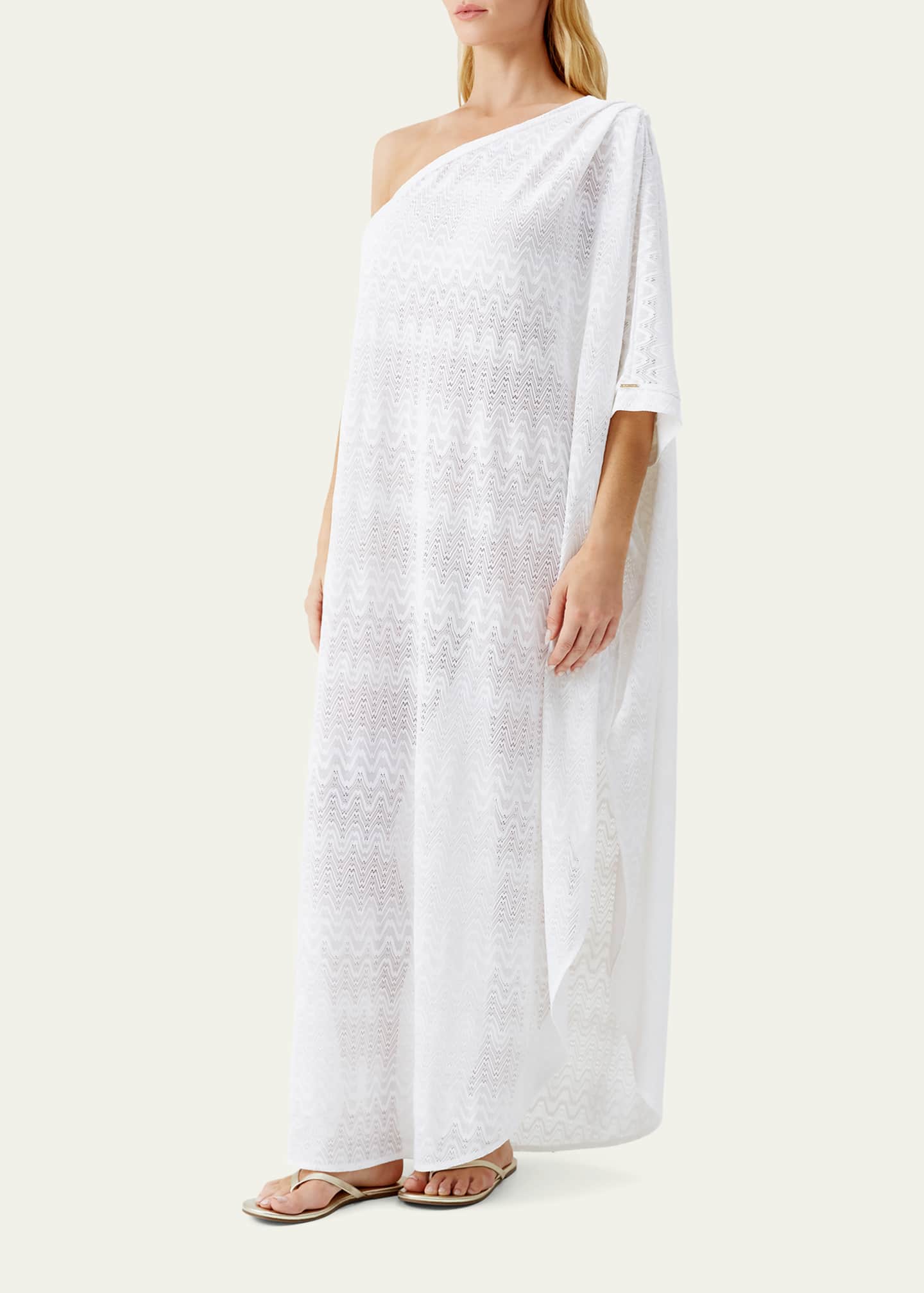 Melissa Odabash Savannah Asymmetric Zig-Zag Caftan Coverup Image 2 of 4
