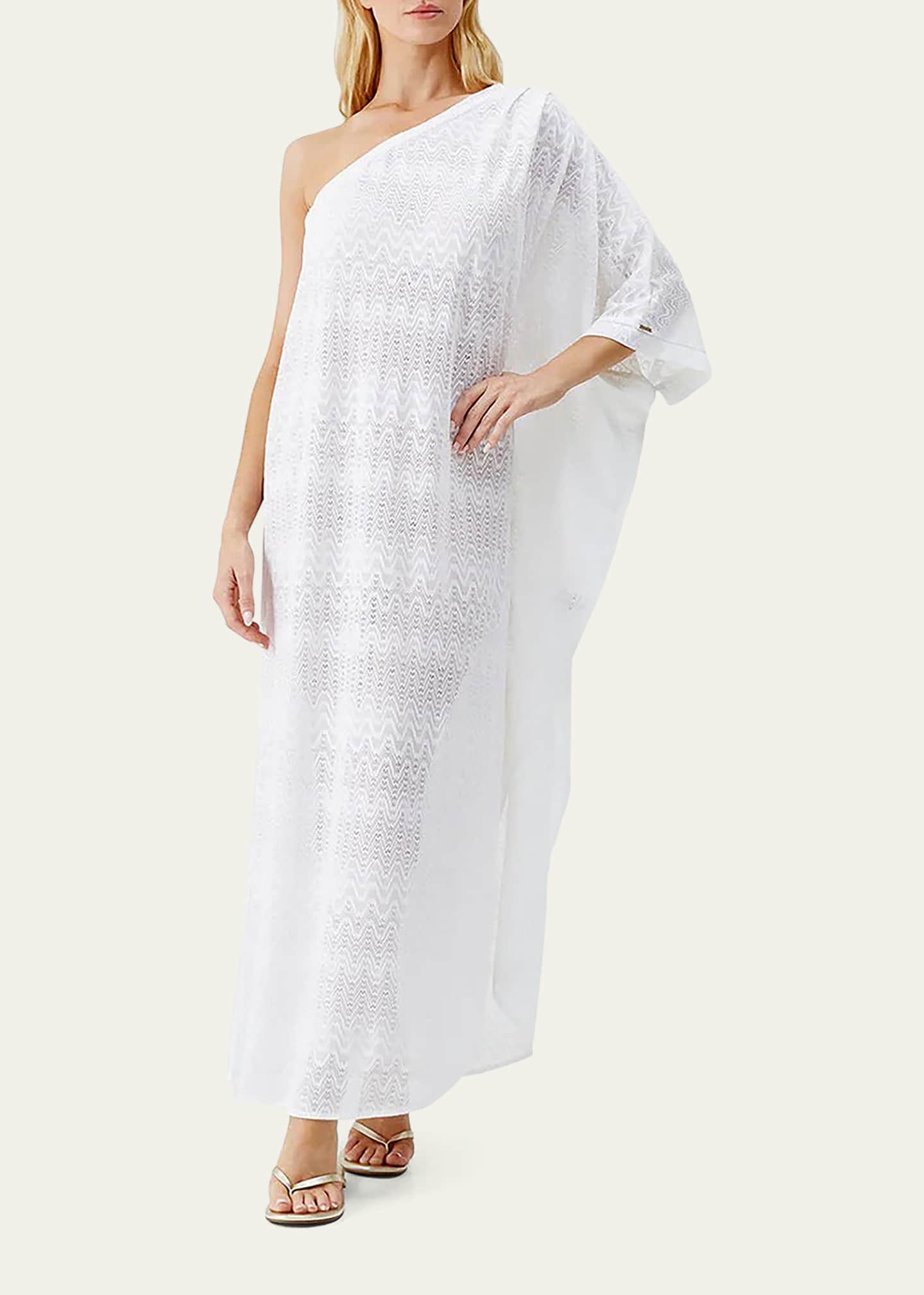 Melissa Odabash Savannah Asymmetric Zig-Zag Caftan Coverup Image 4 of 4