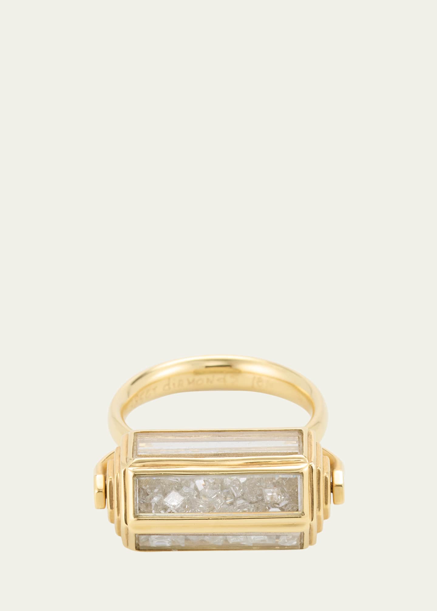 Moritz Glik 18K Gold Lotto Diamond Kaleidoscope Shaker Ring Image 1 of 4