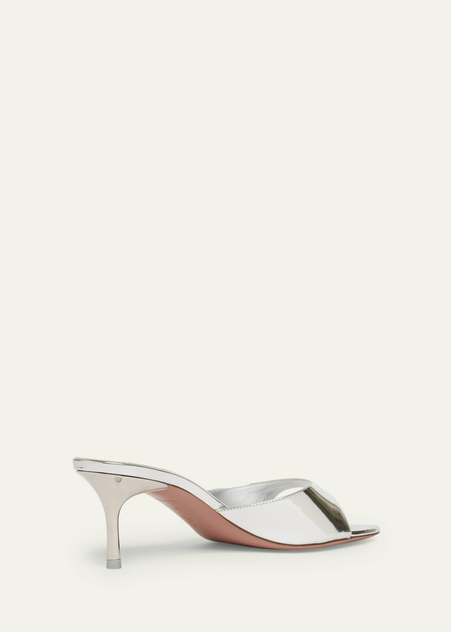 Amina Muaddi Jeannie Metallic Stiletto Slide Sandals Image 3 of 5