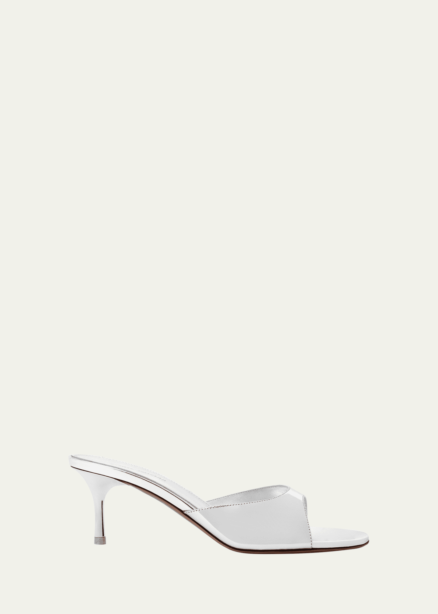 Amina Muaddi Jeannie Metallic Stiletto Slide Sandals Image 1 of 5