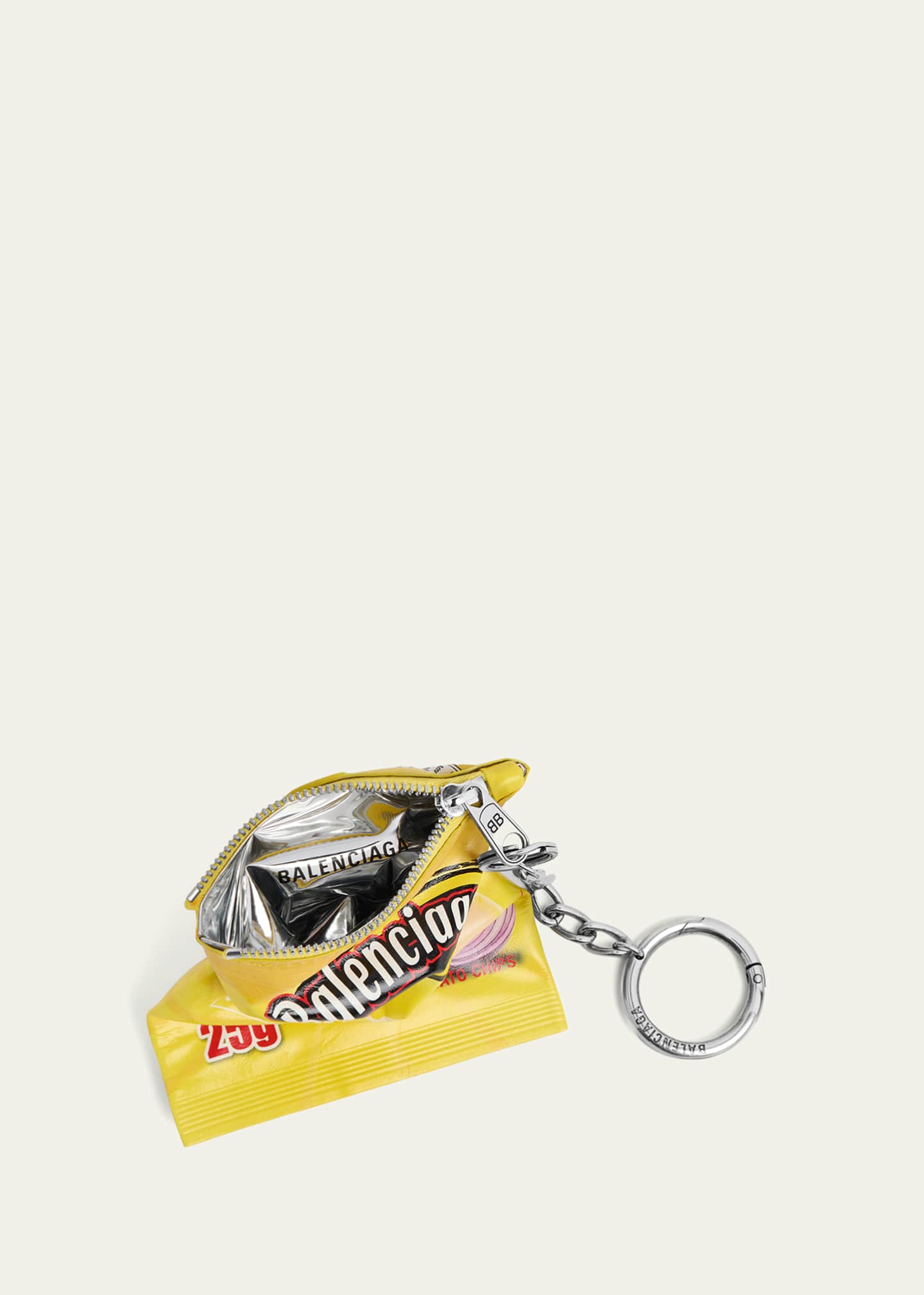 Men's Leather Keyring Chips Charm