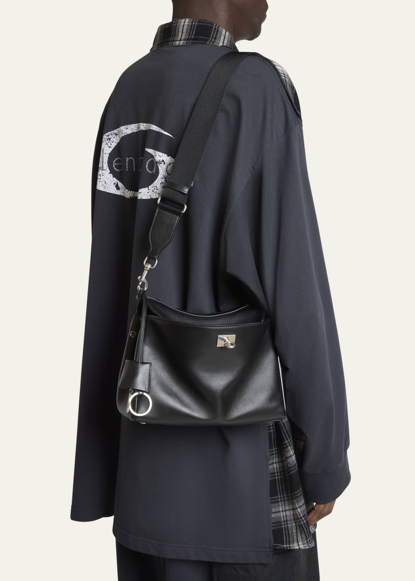Balenciaga Men's Rodeo Leather Messenger Bag Image 2 of 6