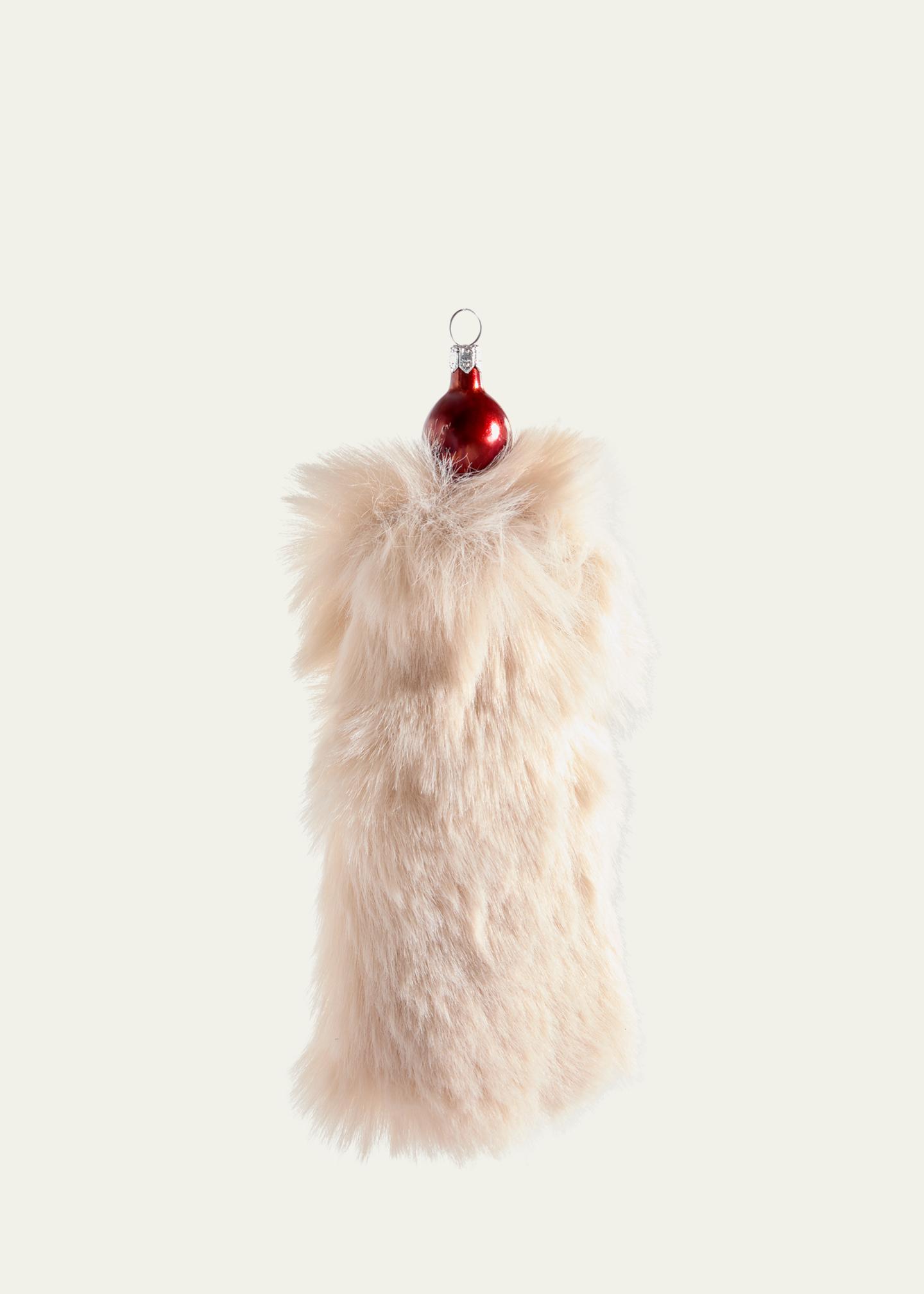 De Carlini Fashionista in Cream Fur Coat Christmas Ornament - Bergdorf ...