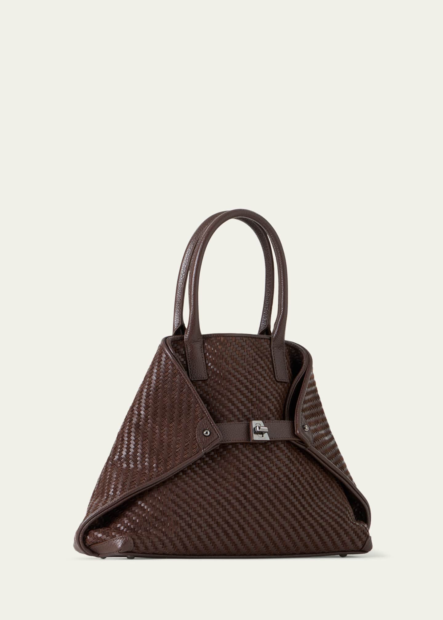Akris Small Woven Leather Tote Bag Image 2 of 4