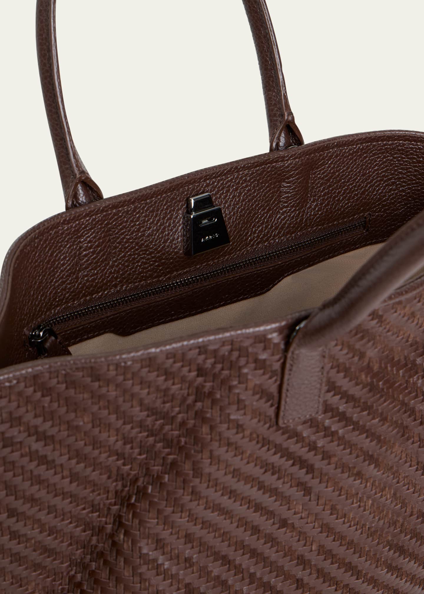 Akris Small Woven Leather Tote Bag Image 3 of 4