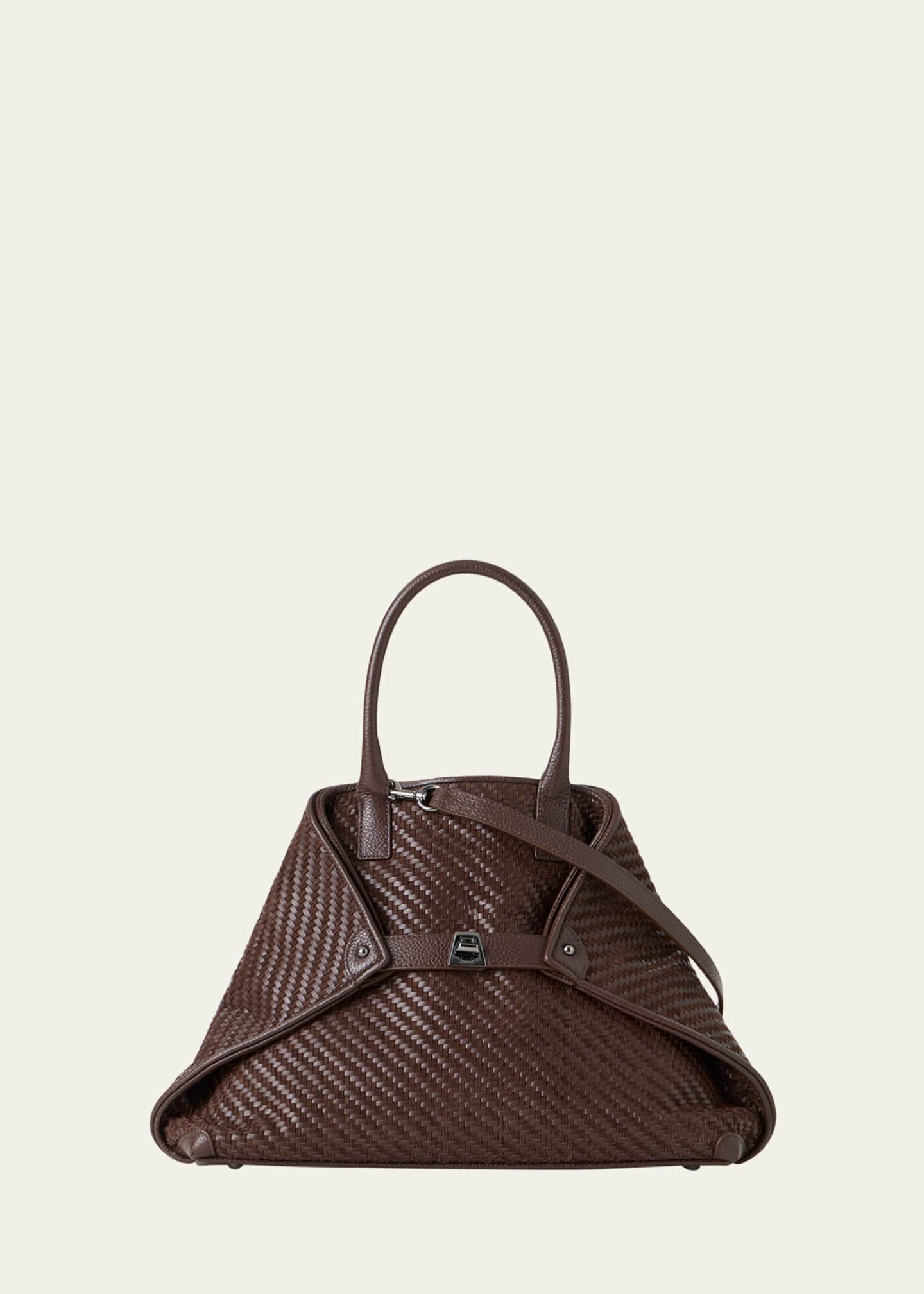 Akris Small Woven Leather Tote Bag Image 1 of 4