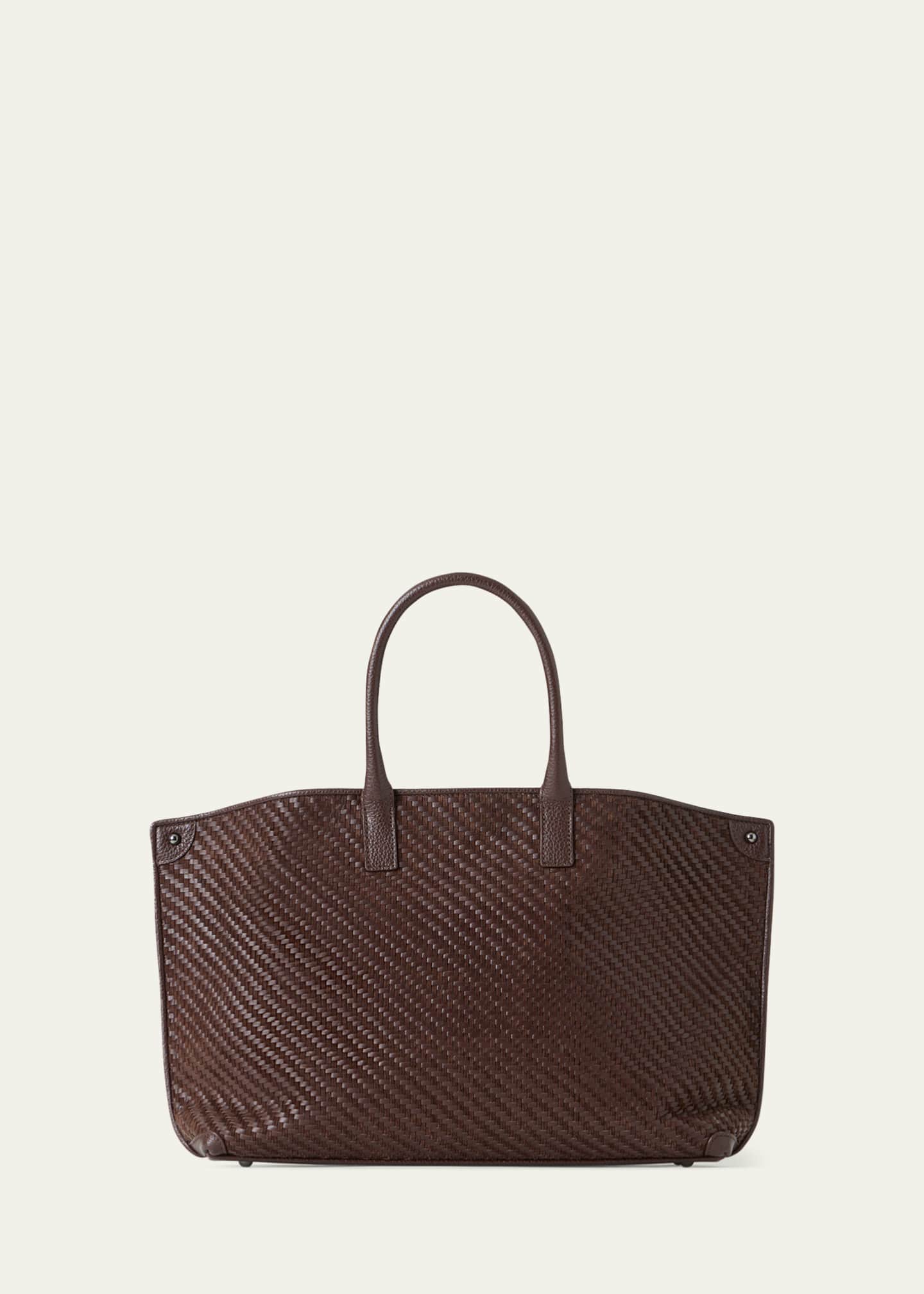 Akris Small Woven Leather Tote Bag Image 4 of 4