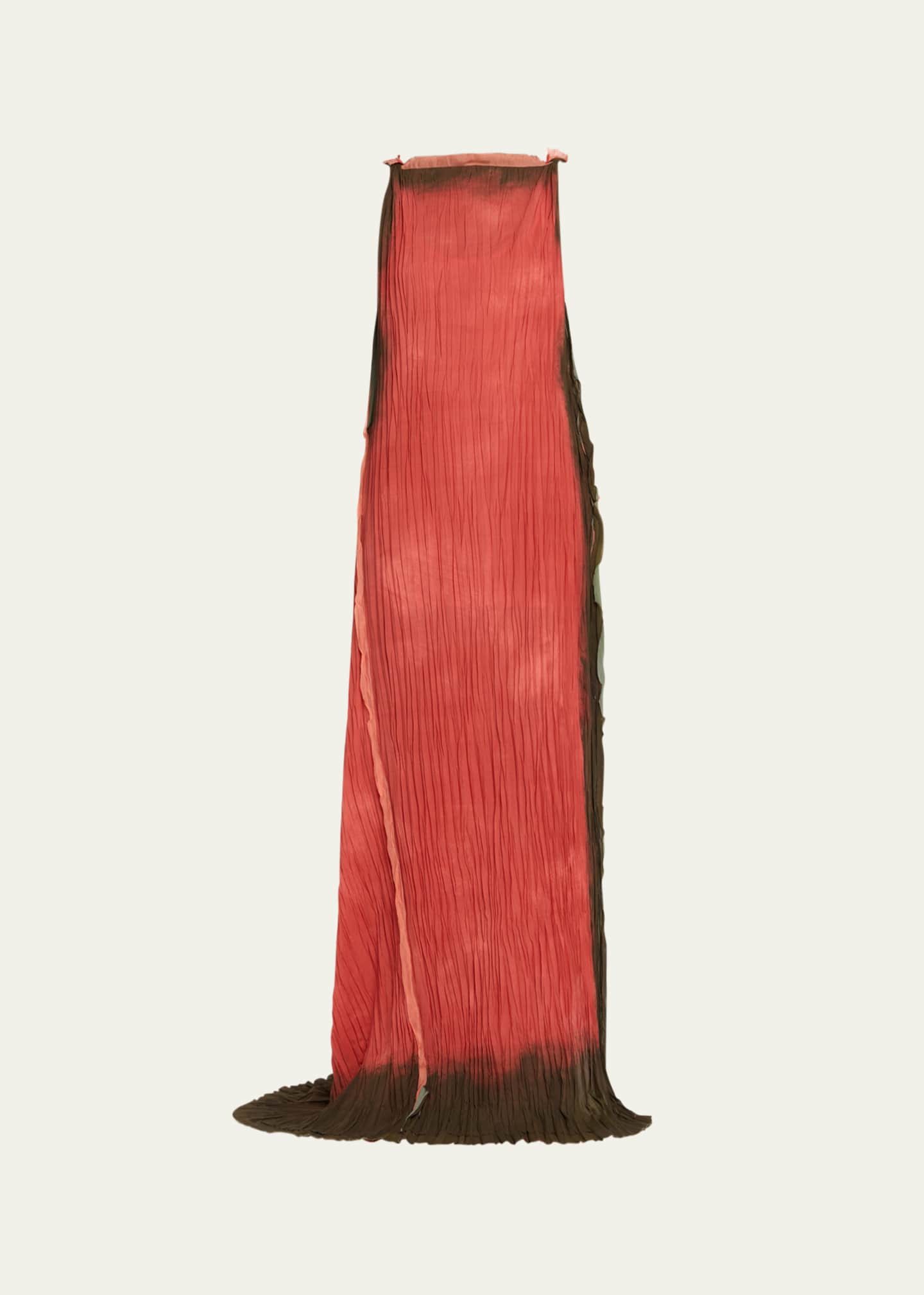 Jason Wu Collection Painted Stripe Pleated Boat-Neck Backless Gown Image 1 of 5