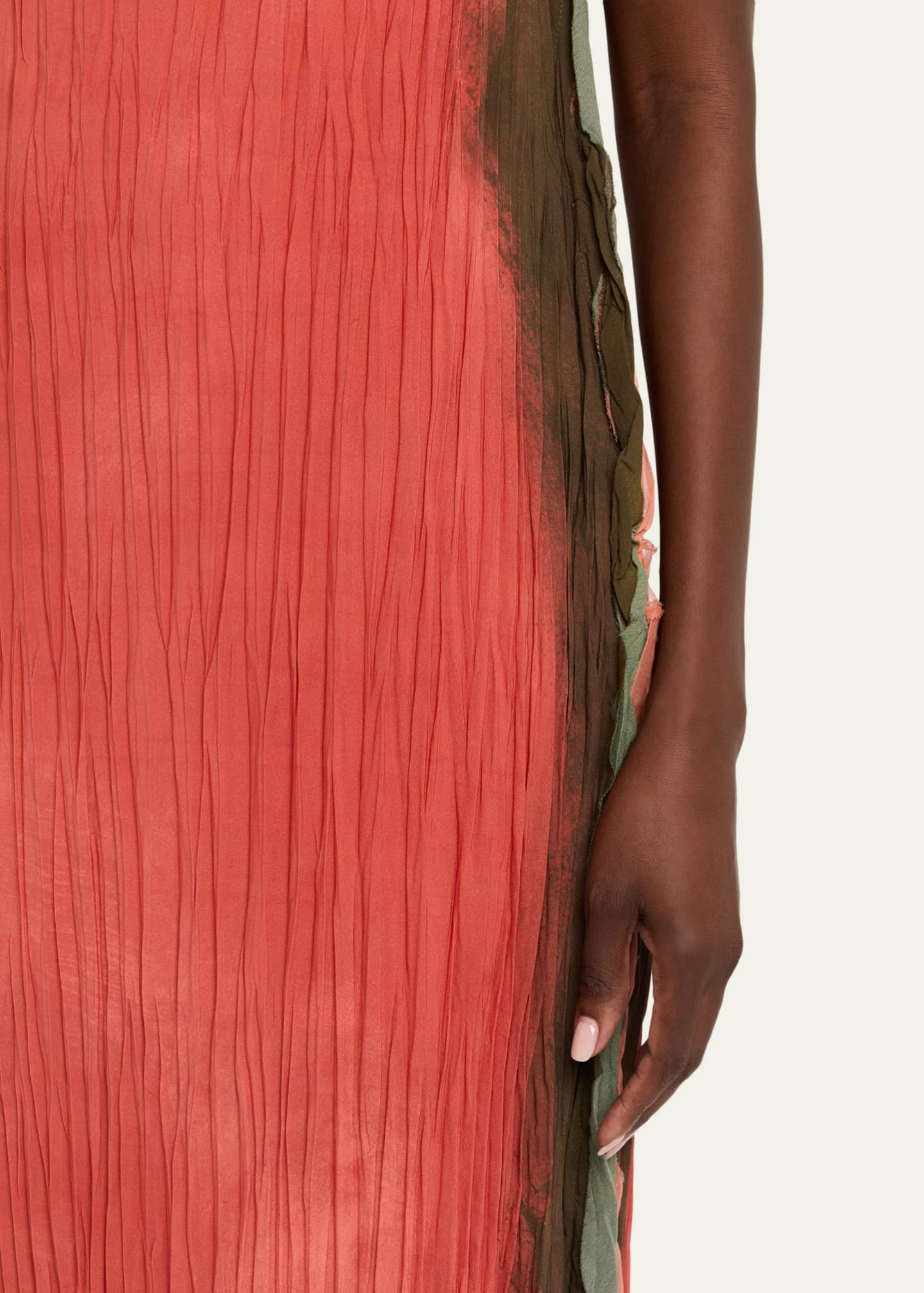 Jason Wu Collection Painted Stripe Pleated Boat-Neck Backless Gown Image 5 of 5