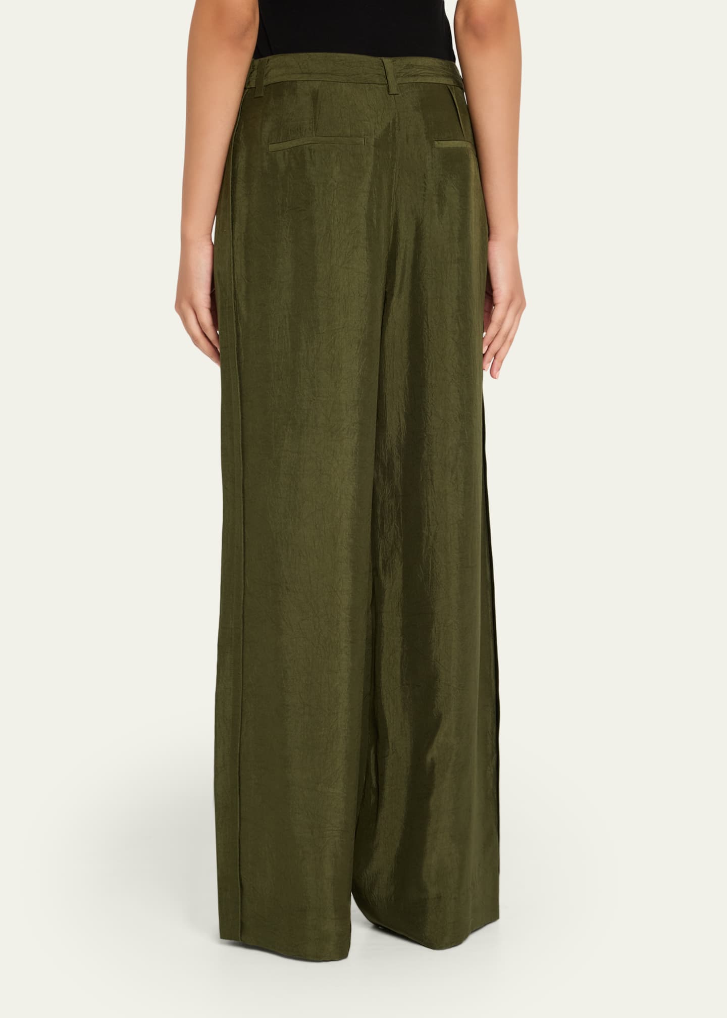 Jason Wu Collection Crinkled Satin Straight-Leg Trousers Image 3 of 5