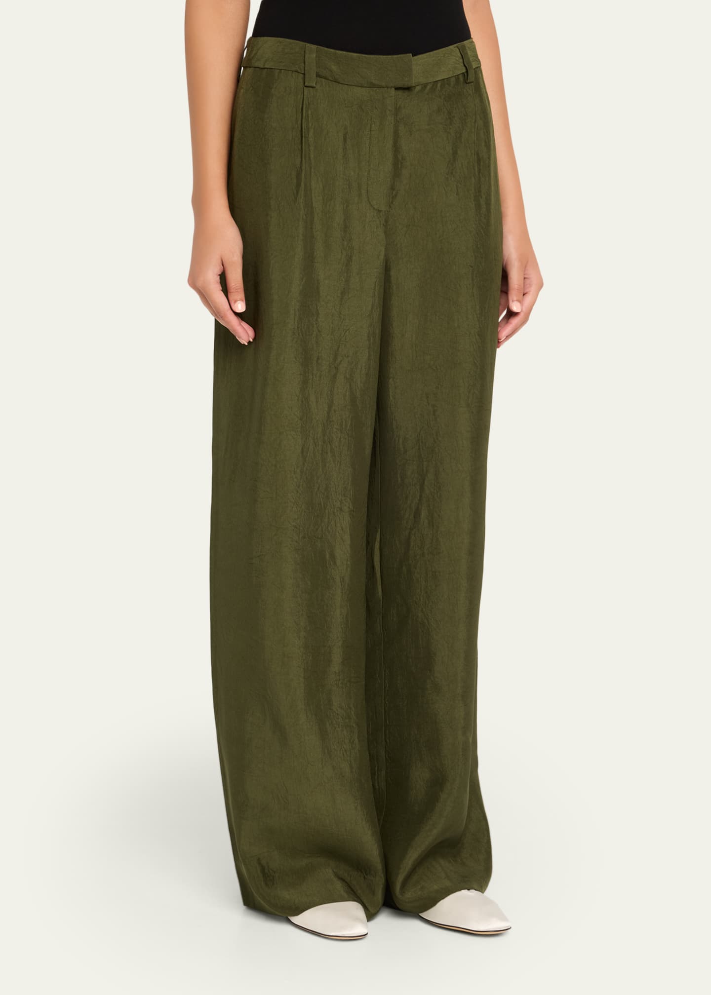 Jason Wu Collection Crinkled Satin Straight-Leg Trousers Image 4 of 5