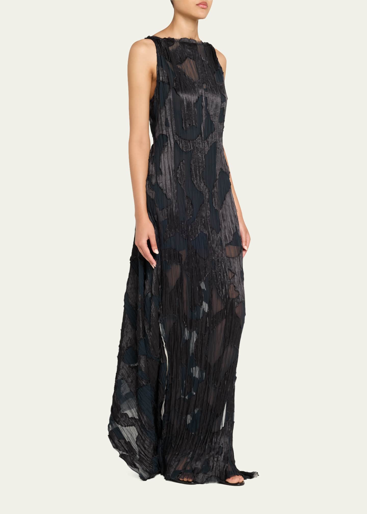 Jason Wu Collection Abstract Stripe Jacquard Boat-Neck Dress Image 4 of 5
