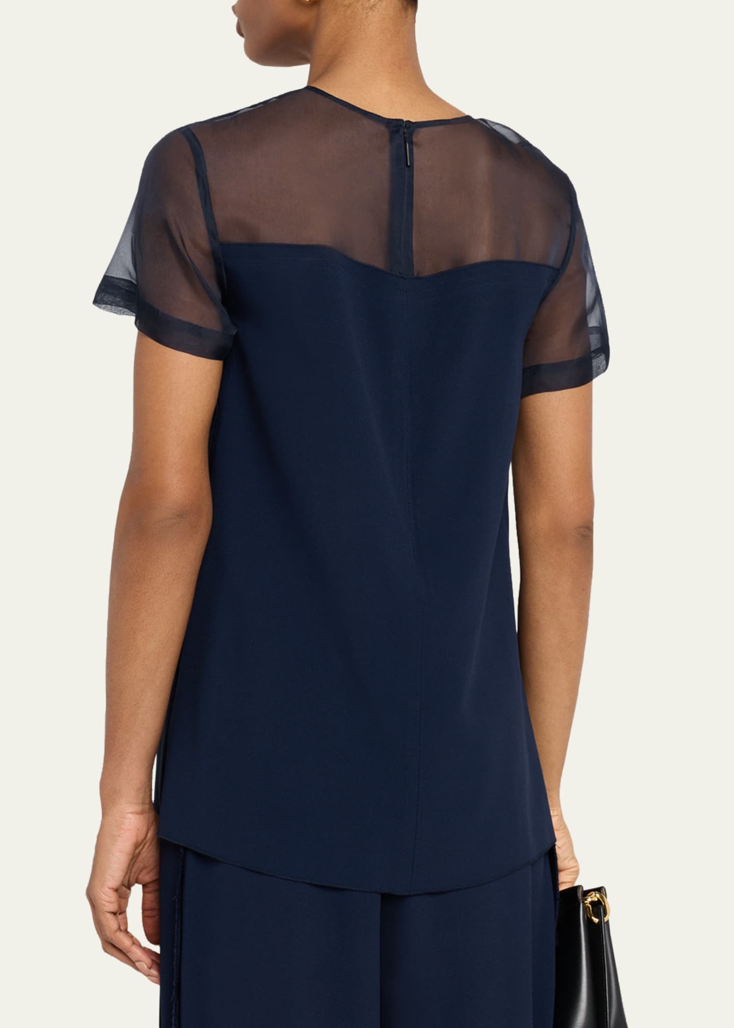Jason Wu Collection Asymmetrical Drape Crepe Back Satin Top Image 3 of 5