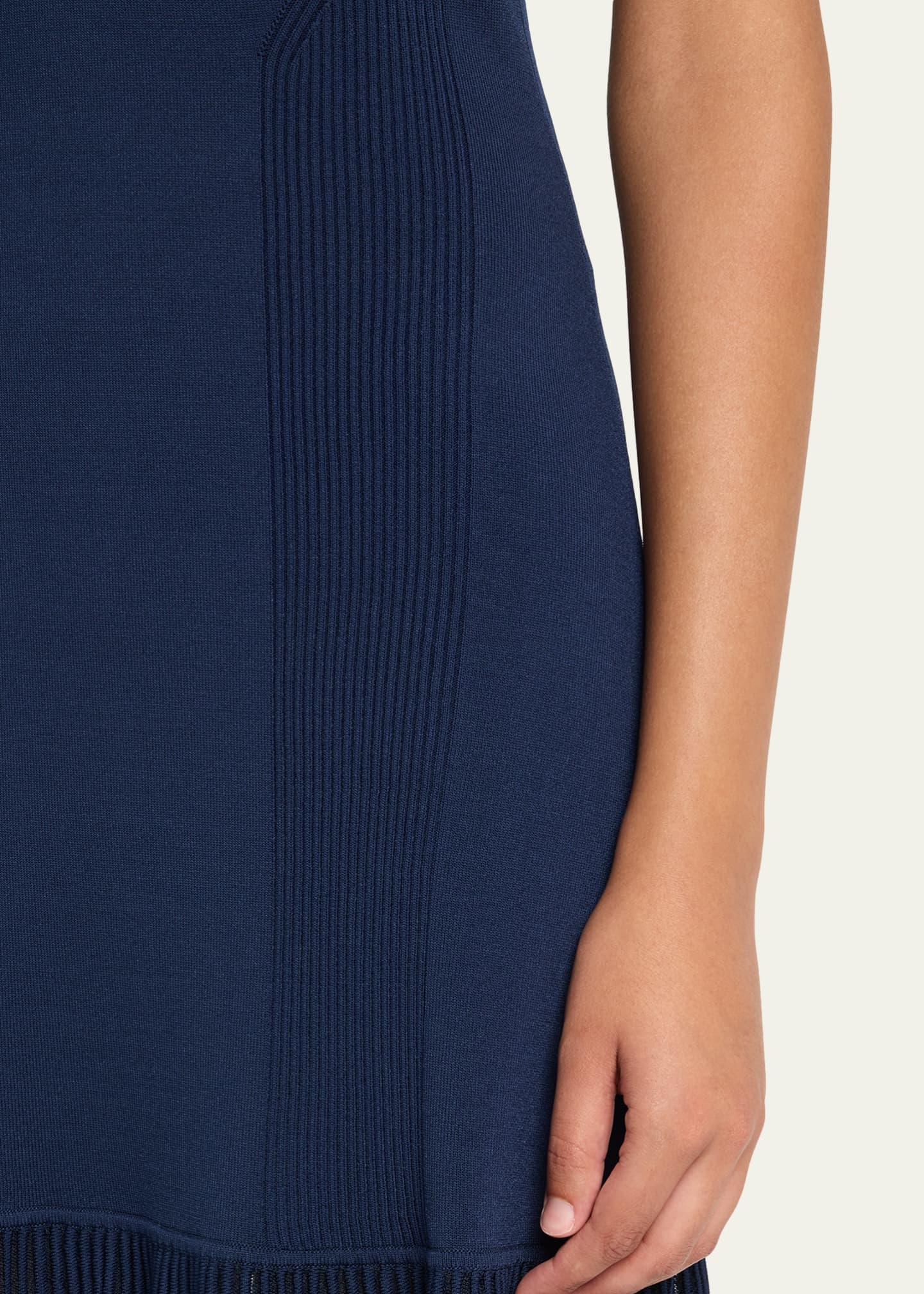 Jason Wu Collection Pleated Drop-Waist Knit Midi Tank Dress Image 5 of 5