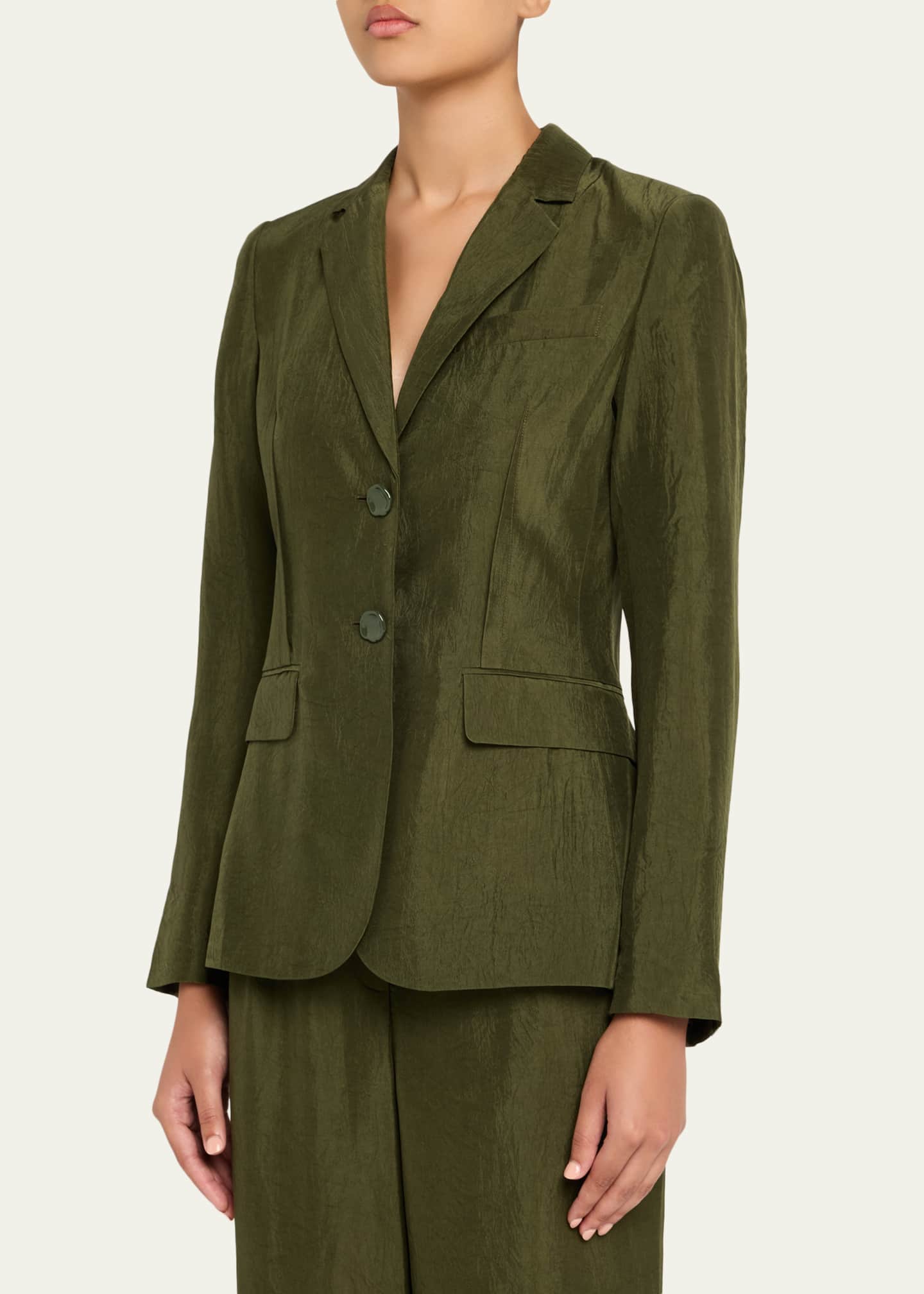 Jason Wu Collection Crinkled Satin Single-Breasted Blazer Image 4 of 5