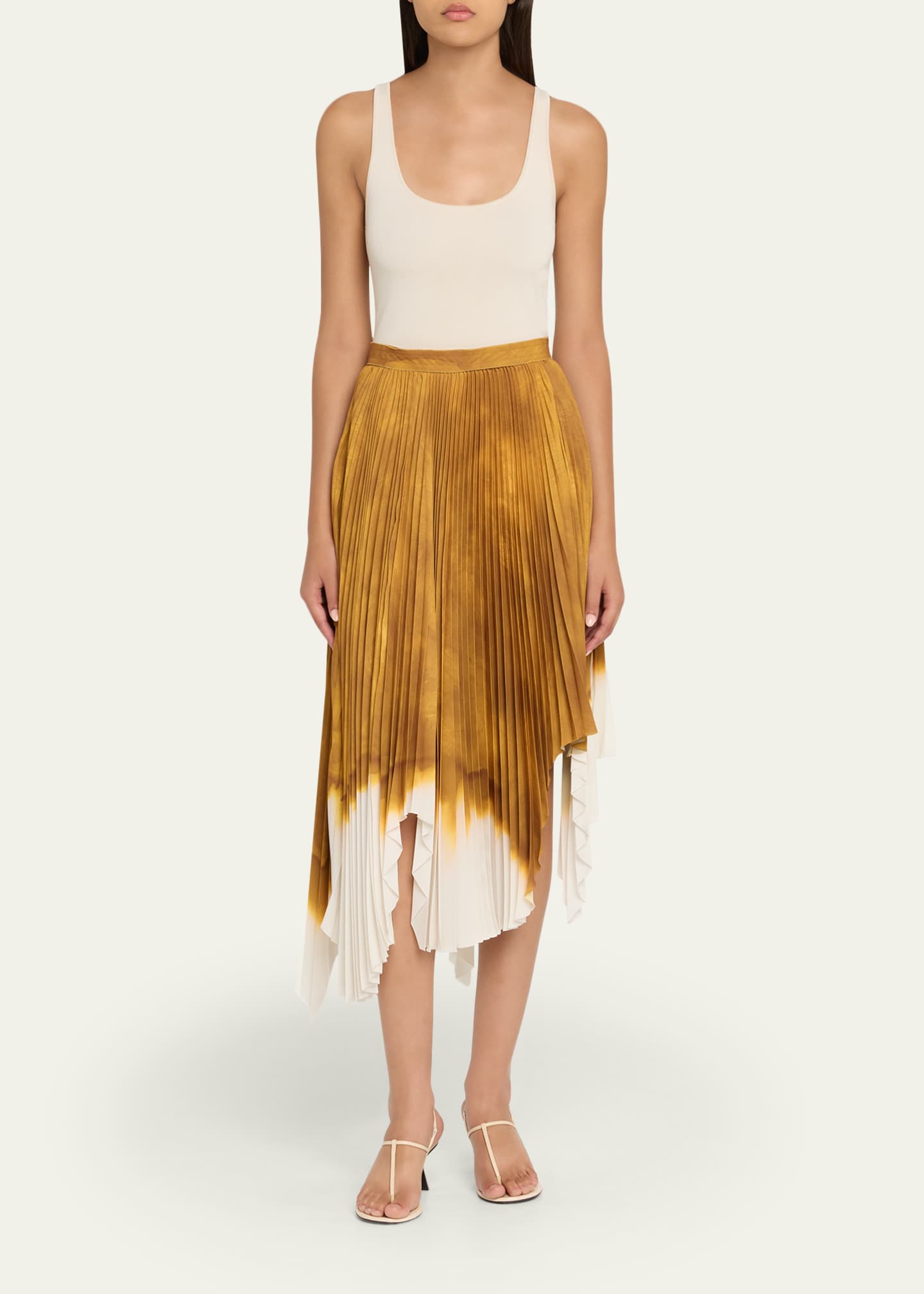 Jason Wu Collection Painted Stripe Pleated Asymmetric Skirt Image 2 of 5