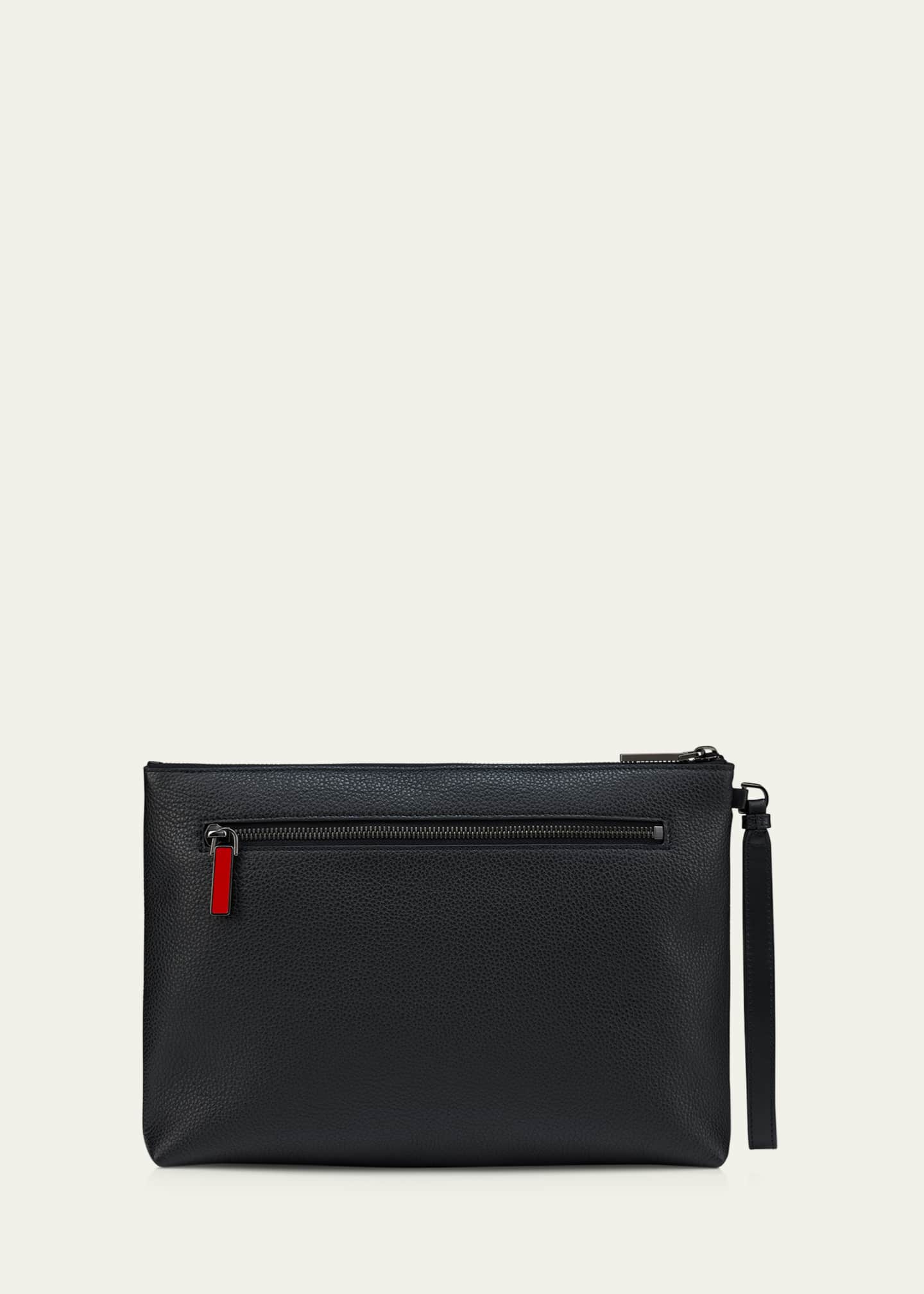 Christian Louboutin Men's Funky Suede & Leather Spike Wrist Pouch Image 2 of 3